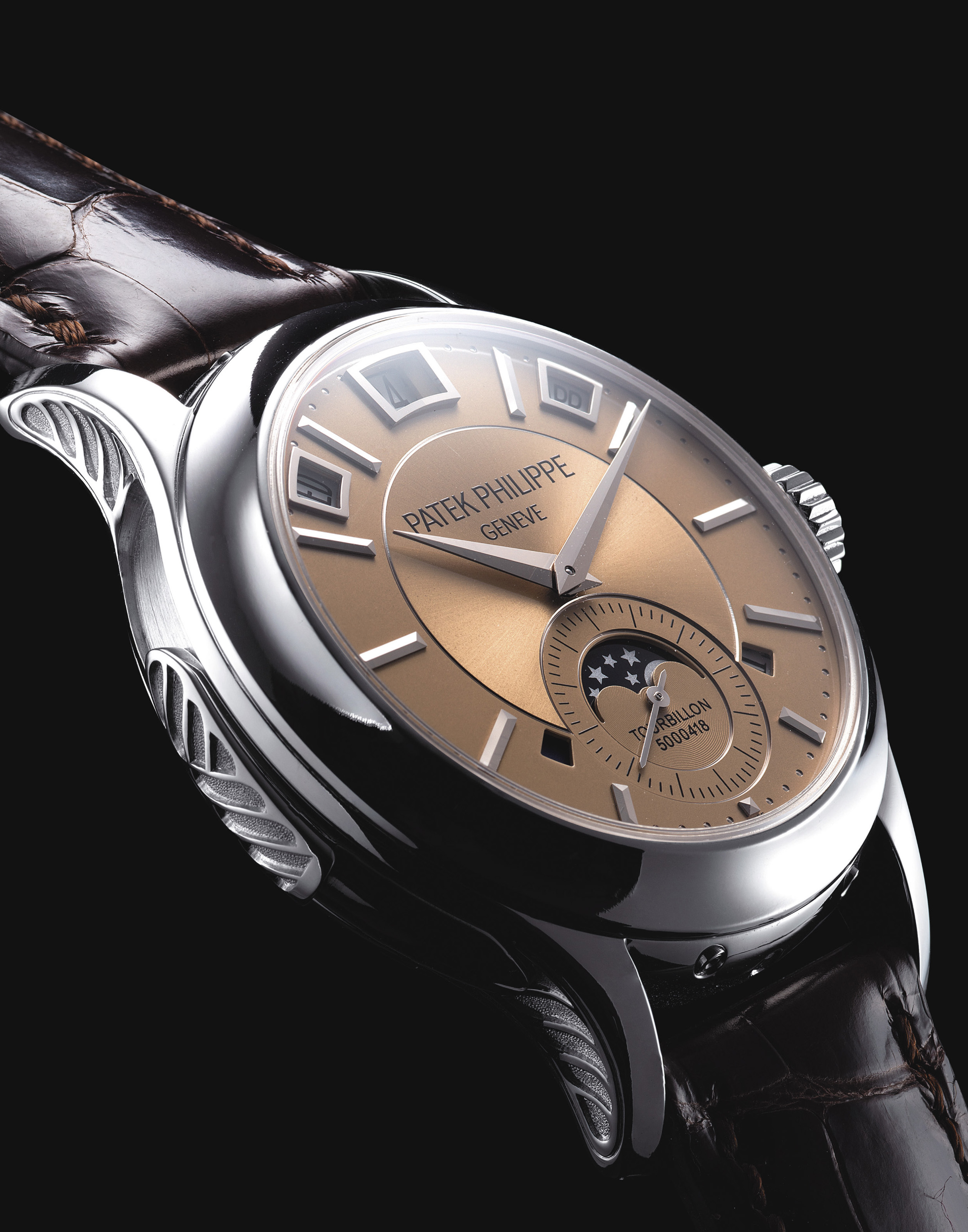 PATEK PHILIPPE. A VERY FINE AND EXTREMELY RARE PLATINUM MINUTE