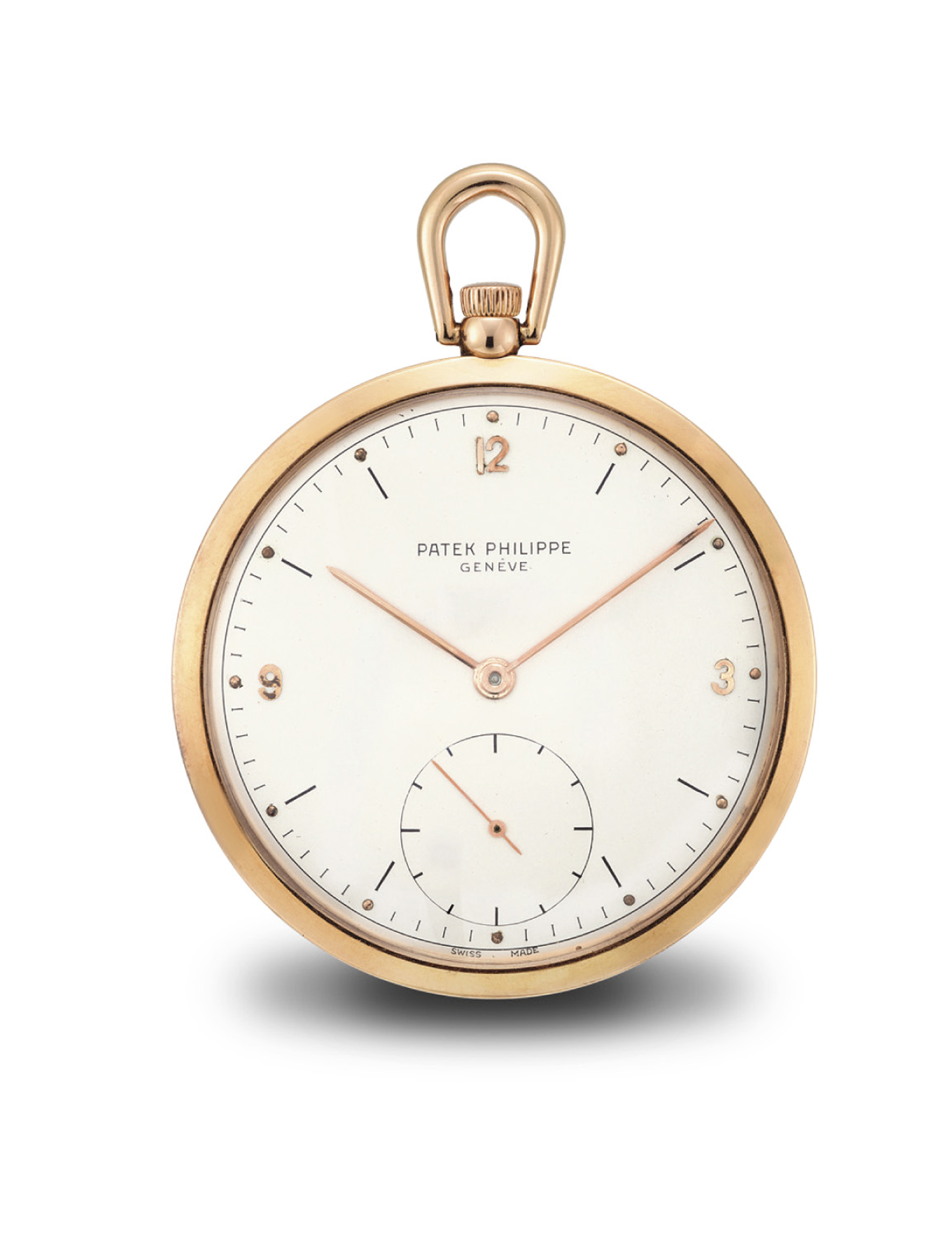 PATEK PHILIPPE. A FINE 18K PINK GOLD OPENFACE KEYLESS LEVER DRESS WATCH