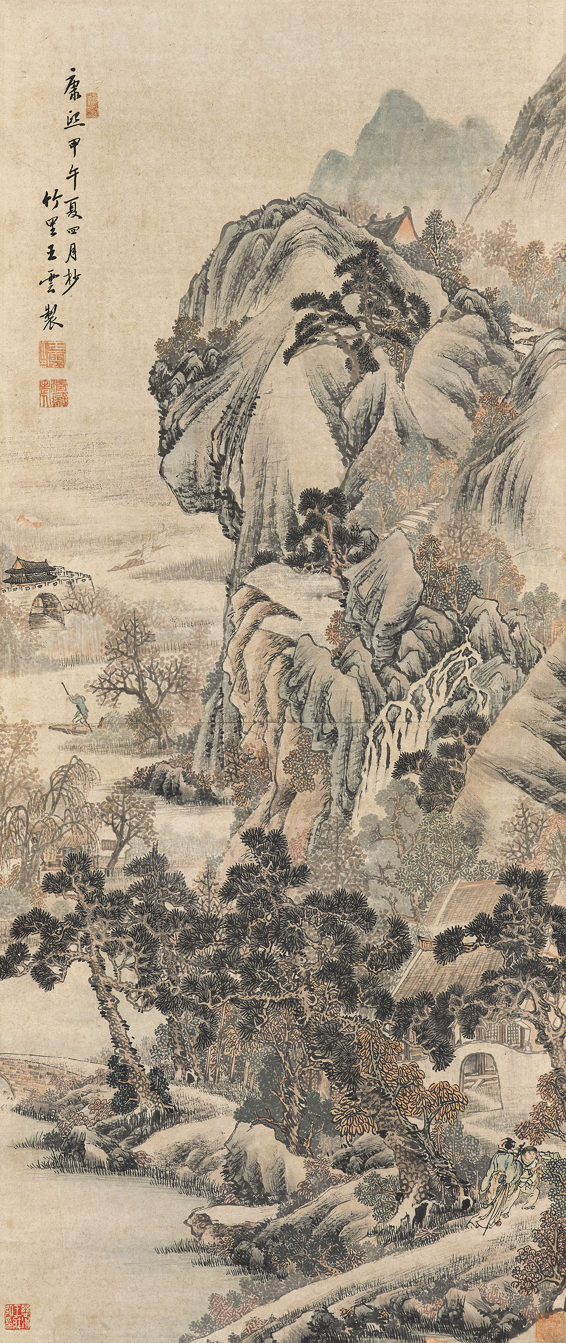BADA SHANREN (1626-1705) , 清八大山人松鹿圖水墨紙本鏡框