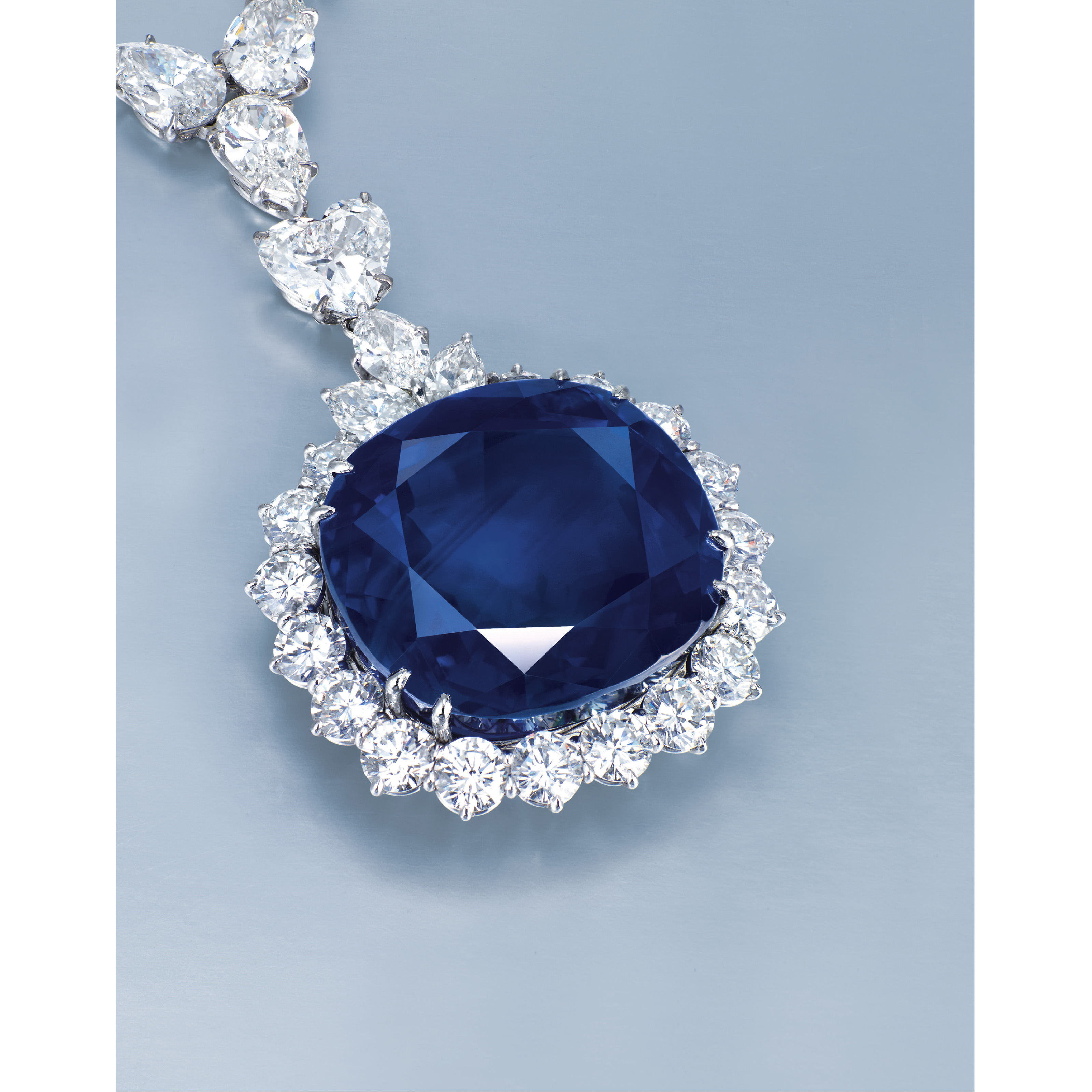 A MAGNIFICENT SAPPHIRE AND DIAMOND PENDANT NECKLACE, BY CHATILA Christie's
