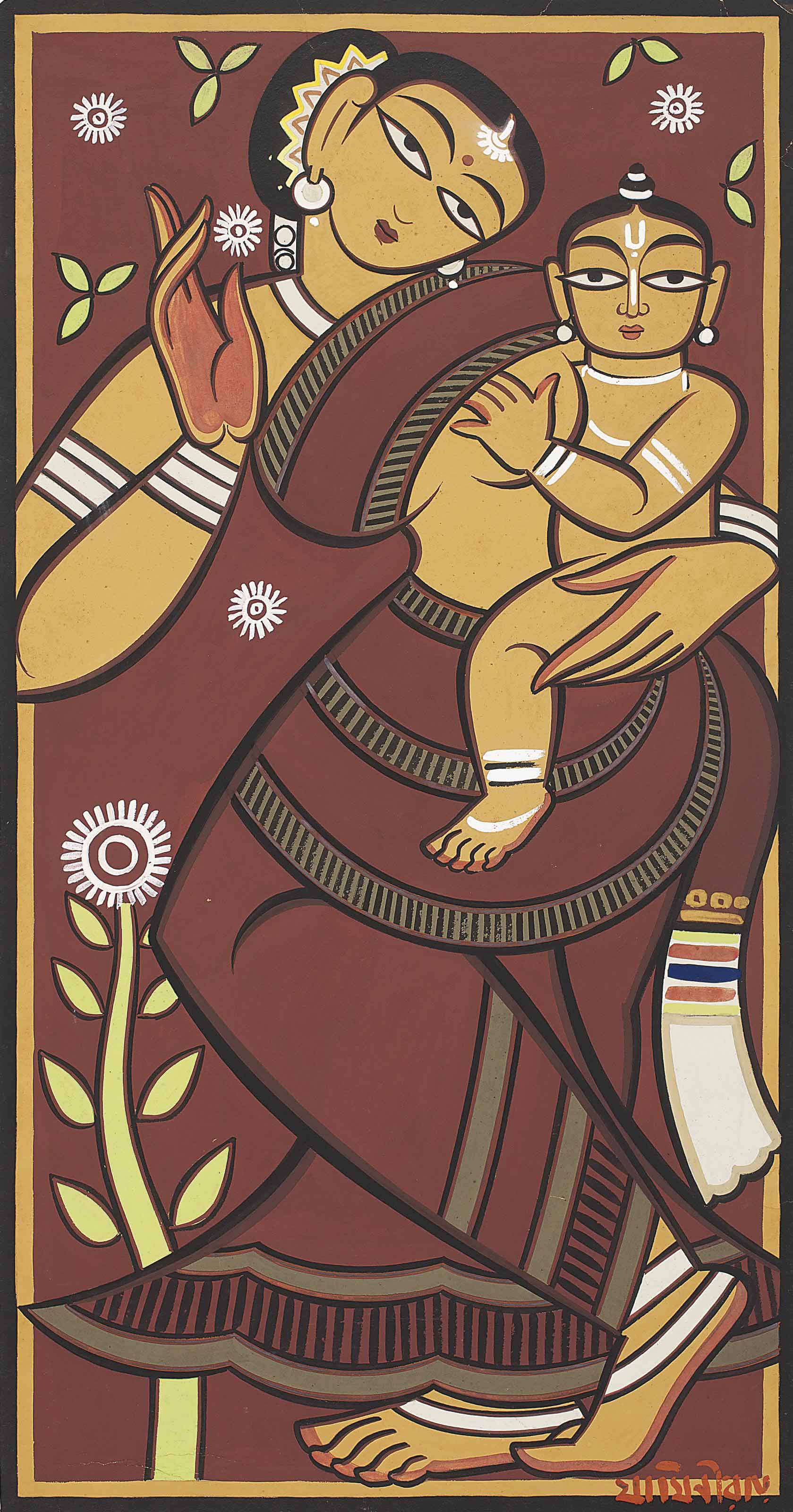 JAMINI ROY (18871972) , Untitled (Yashodha and Krishna) Christie's