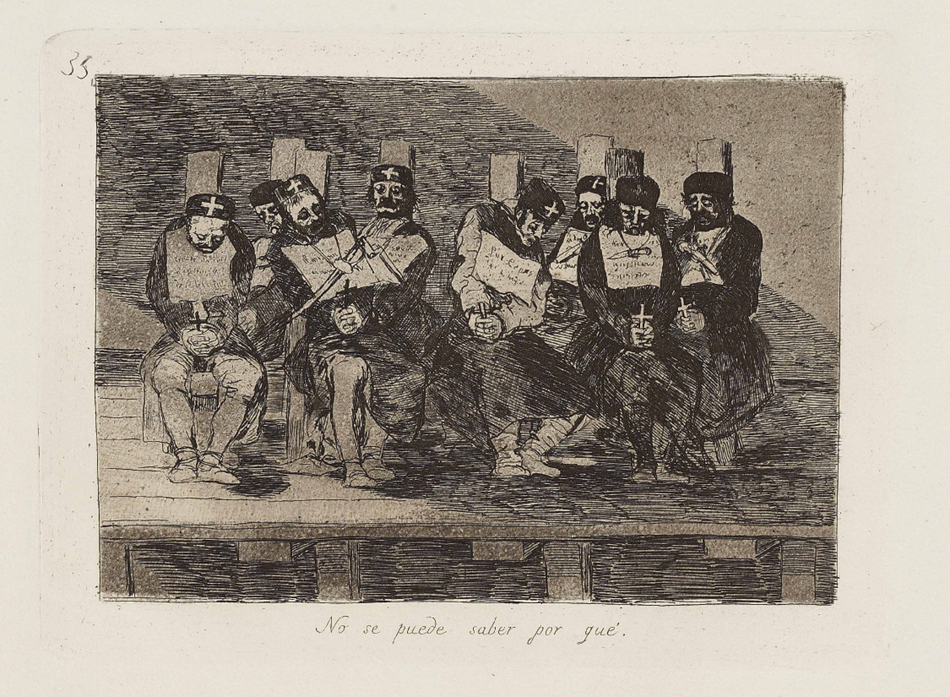 No se puede saber por qué (One can't tell why), plate 35 from; Los Desastres de la Guerra (D. 154; H. 155)

