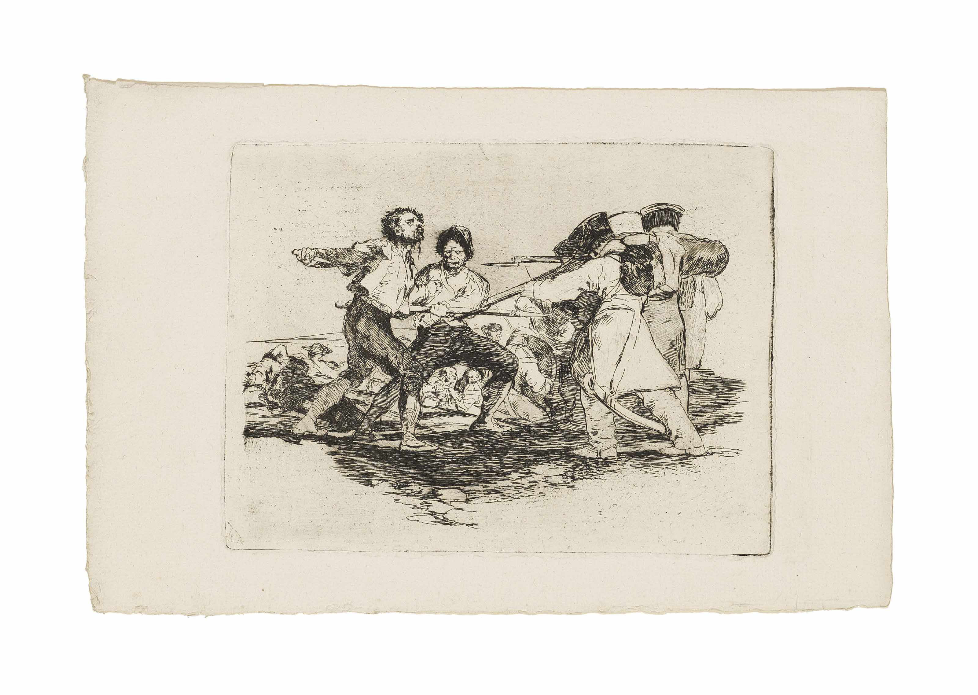Con Razon ó Sin Ella (Rightly or wrongly), plate 2 from; Los Desastres de la Guerra (D. 121; H. 122)
