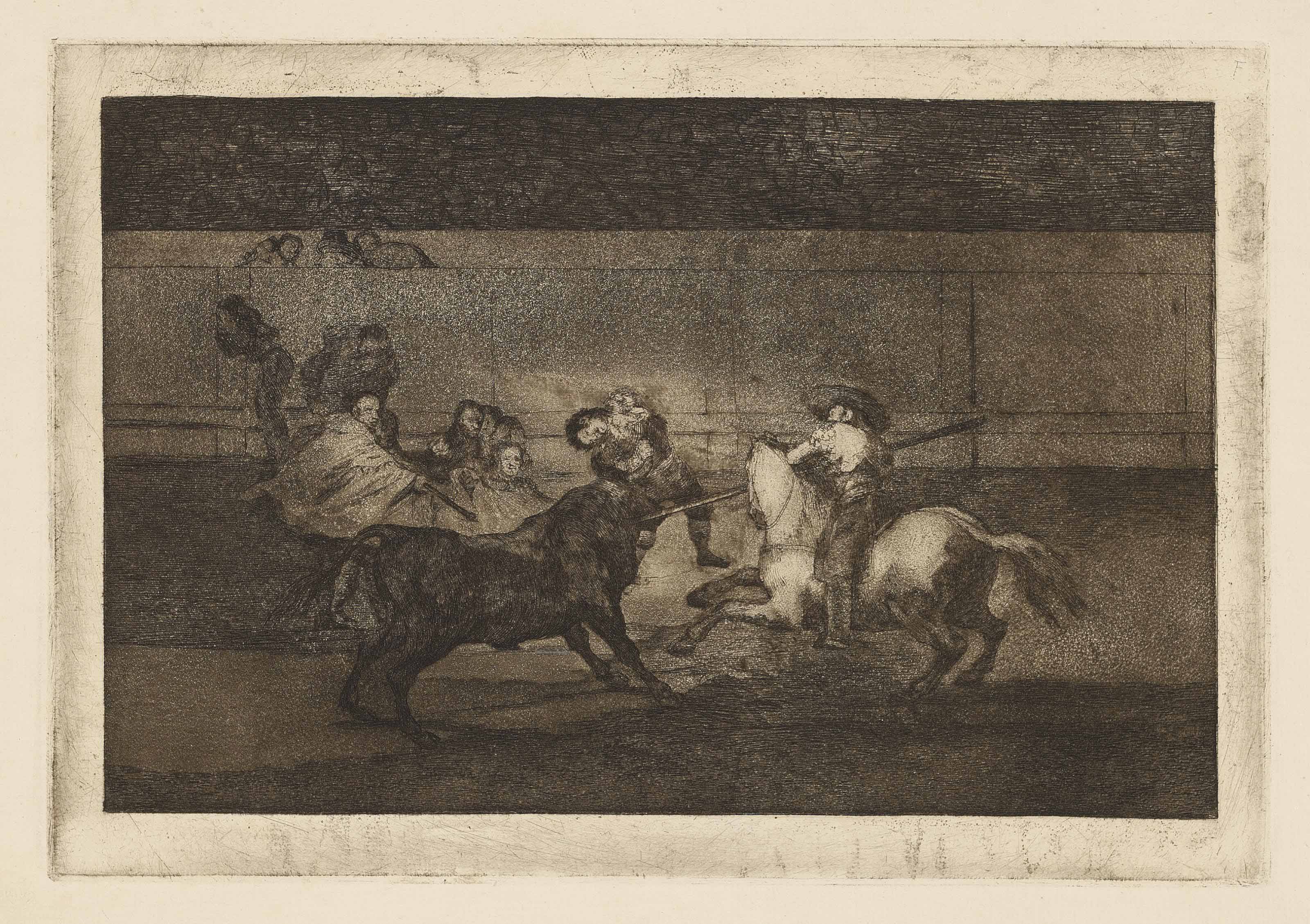 Mort de Pepe Illo (Death of Pepe Illo), additional plate F from; La Tauromaquia (D. 262: H. 242)
