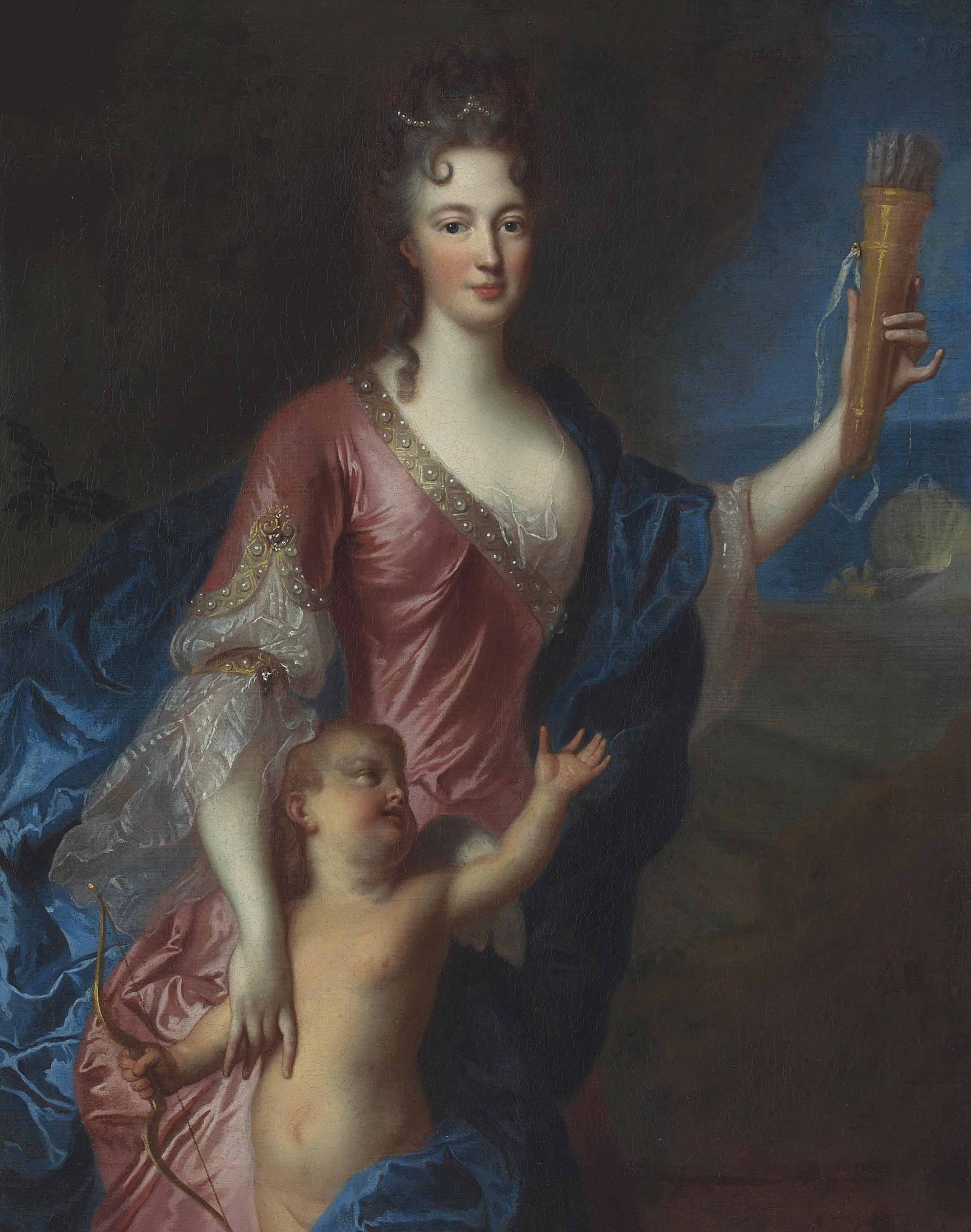 Francois De Troy Paris 1679 1752 Rome Portrait Of A Lady As