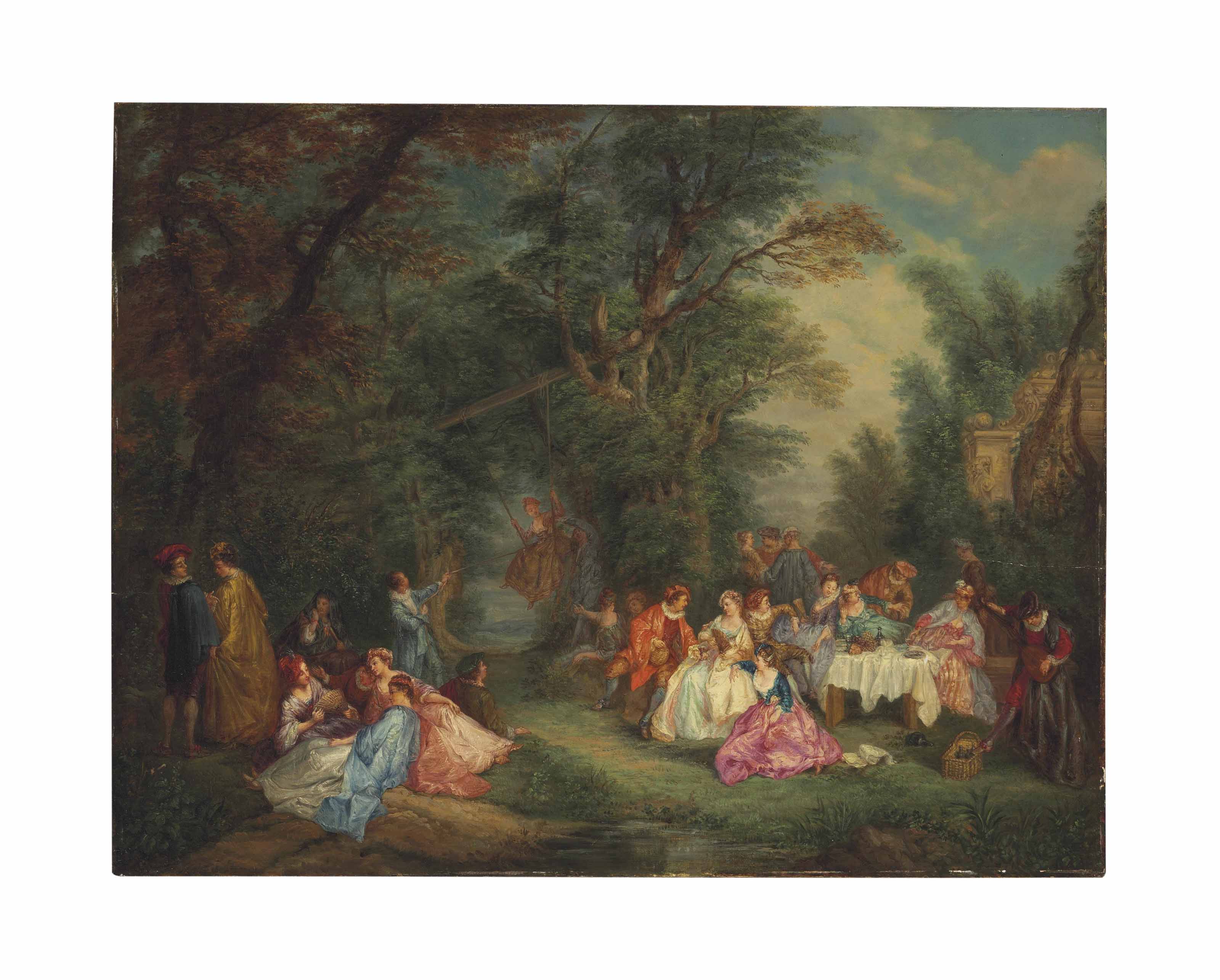 After Nicolas Lancret Fete Champetre With A Couple Dancing And