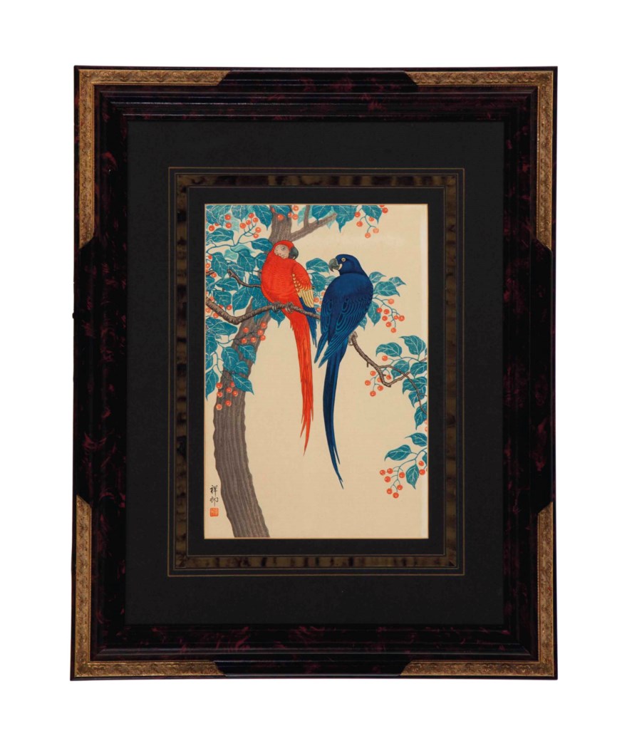 SIX JAPANESE FRAMED PRINTS,