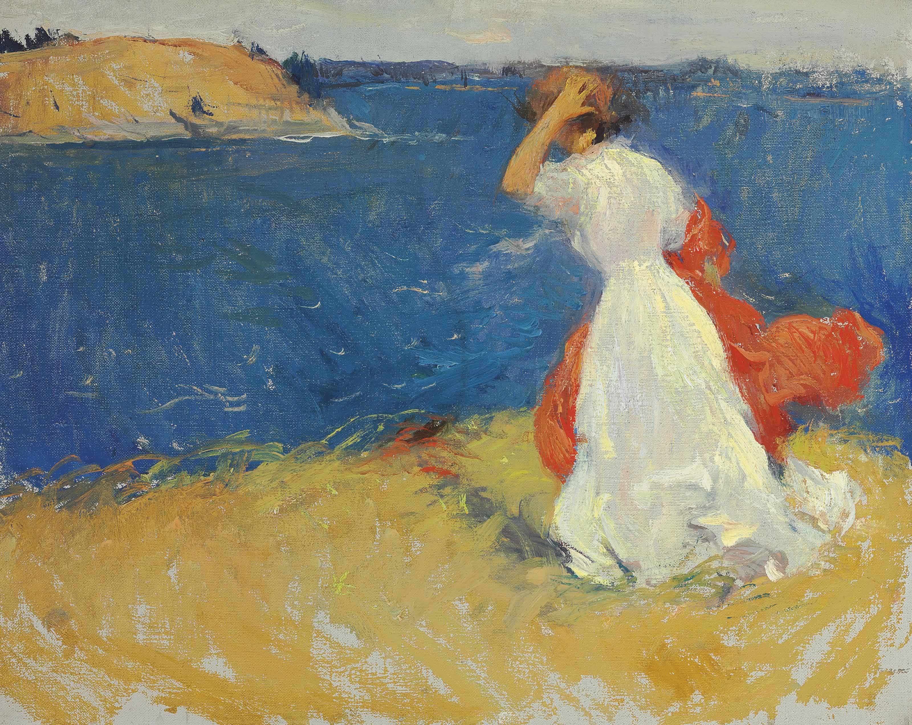 Frank Weston Benson 1862 1951 Girl On The Headland 20th