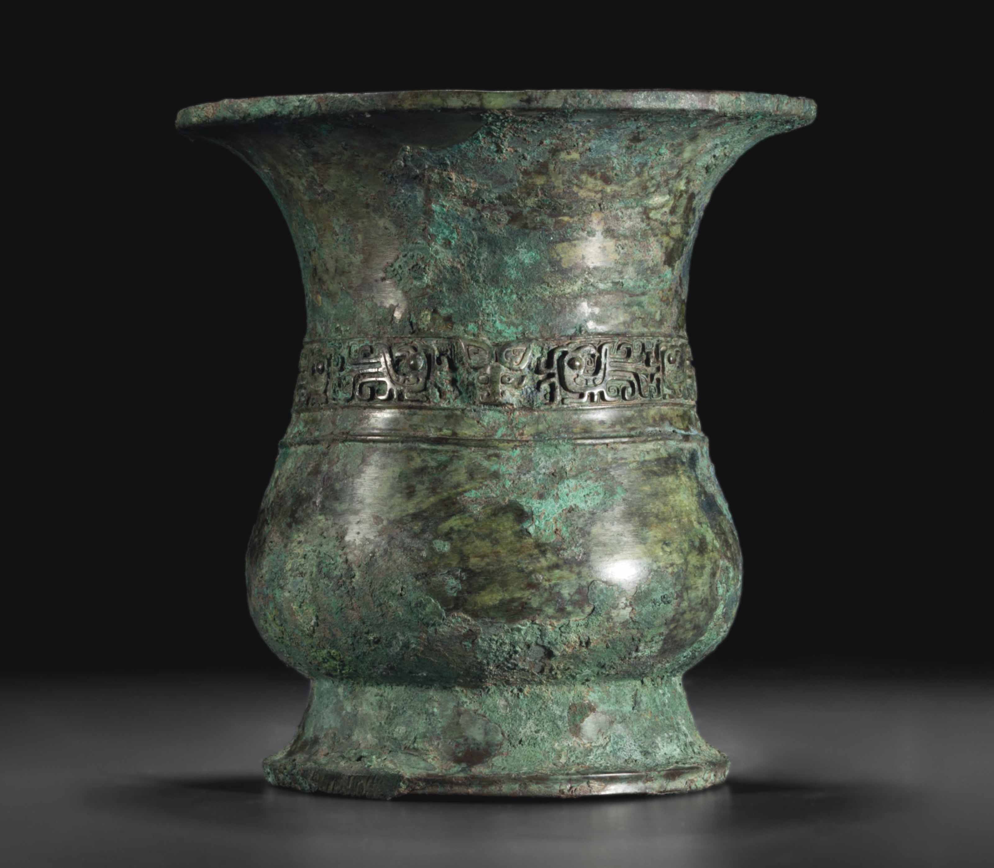 A BRONZE RITUAL WINE VESSEL, ZUN , WESTERN ZHOU DYNASTY, 10TH9TH CENTURY BC Christie's