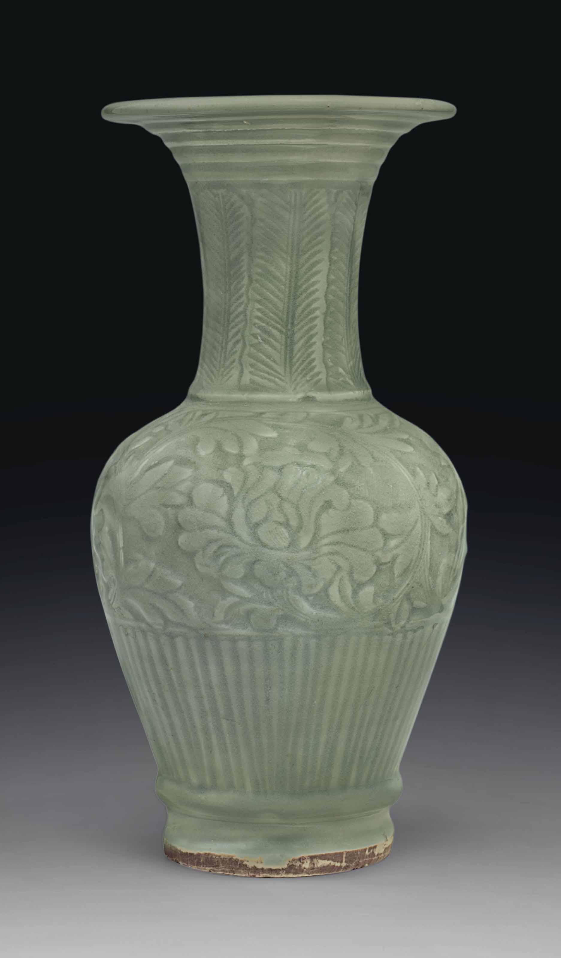 A CARVED LONGQUAN CELADON VASE , YUAN DYNASTY (12791368) Christie's