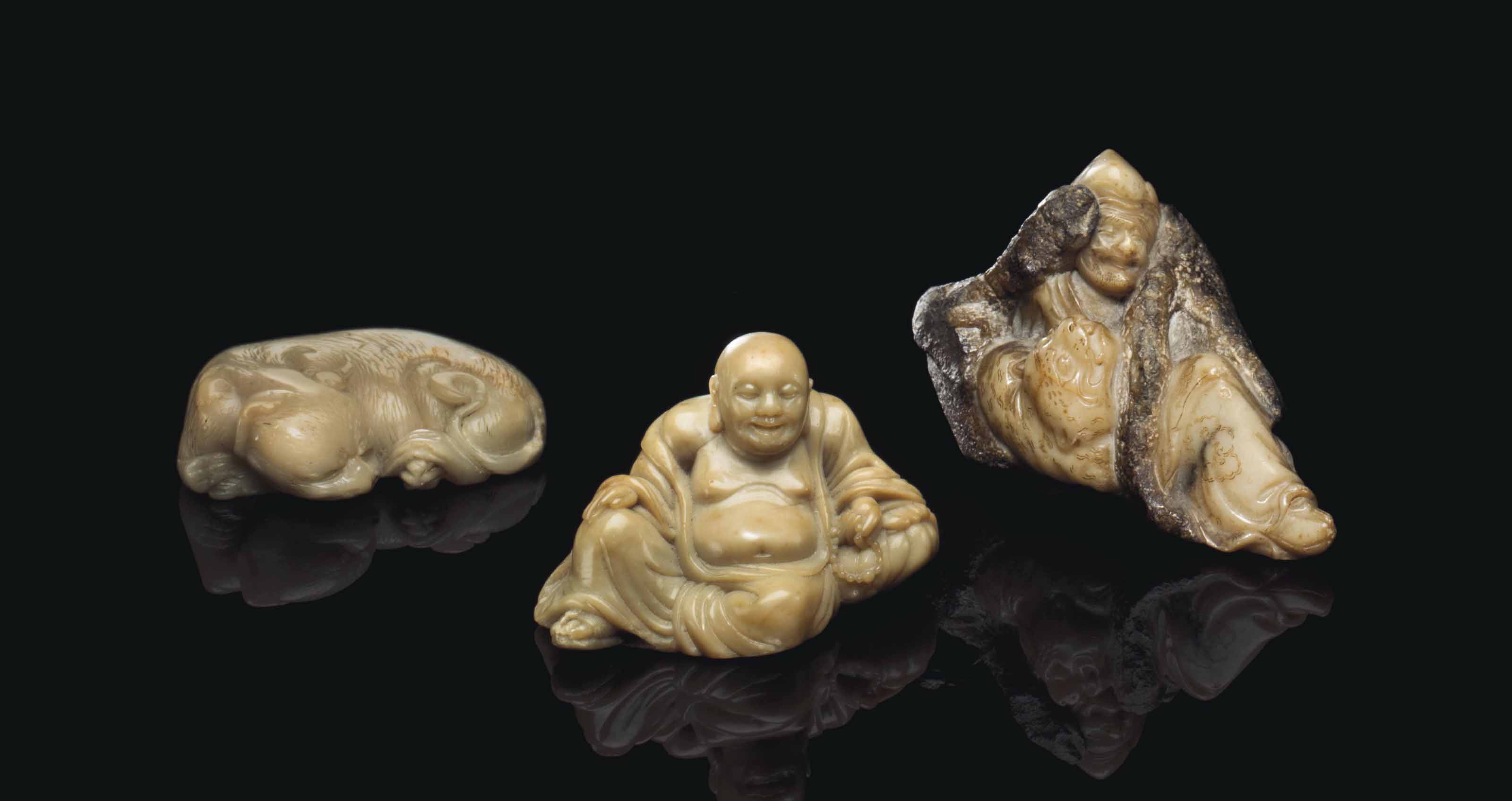 THREE SMALL SOAPSTONE FIGURES , 18TH/19TH CENTURY Christie's
