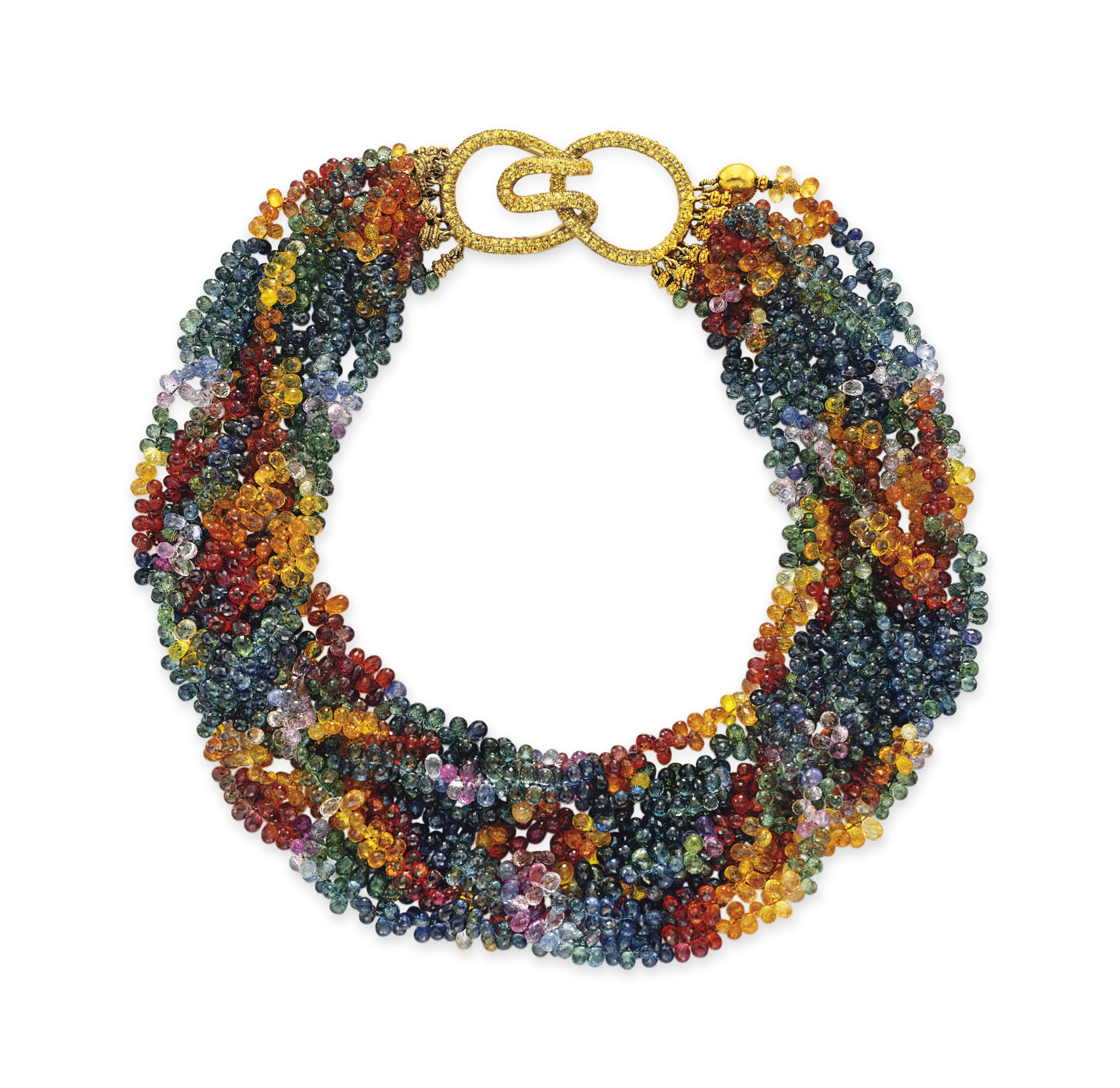A MULTI-COLORED SAPPHIRE BEAD NECKLACE, BY TAMZEN Z, ANN ZIFF | Christie's