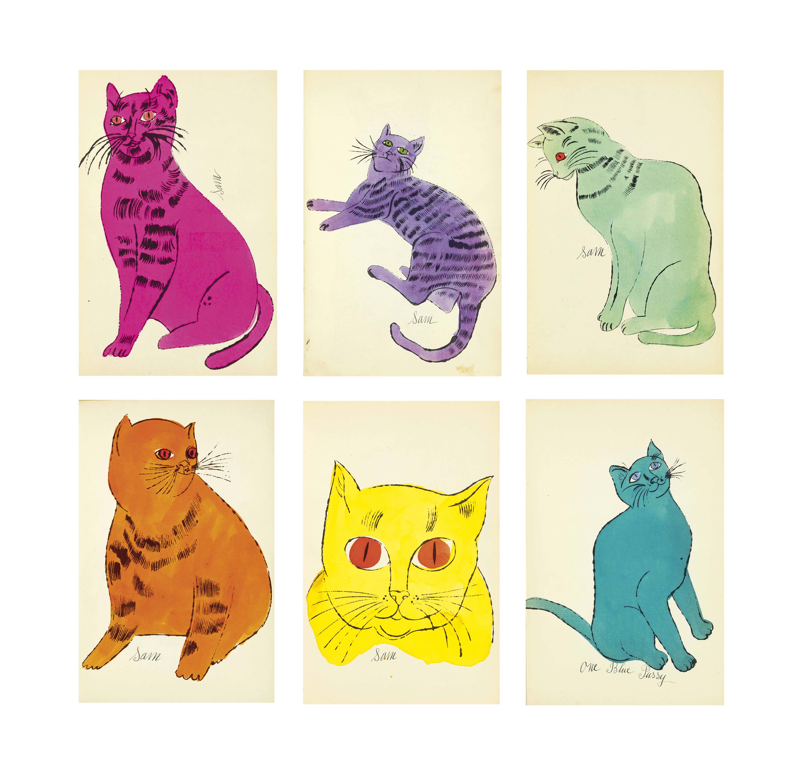 ANDY WARHOL (19281987) , 25 Cats Name(d) Sam and one Blue Pussy , Andy