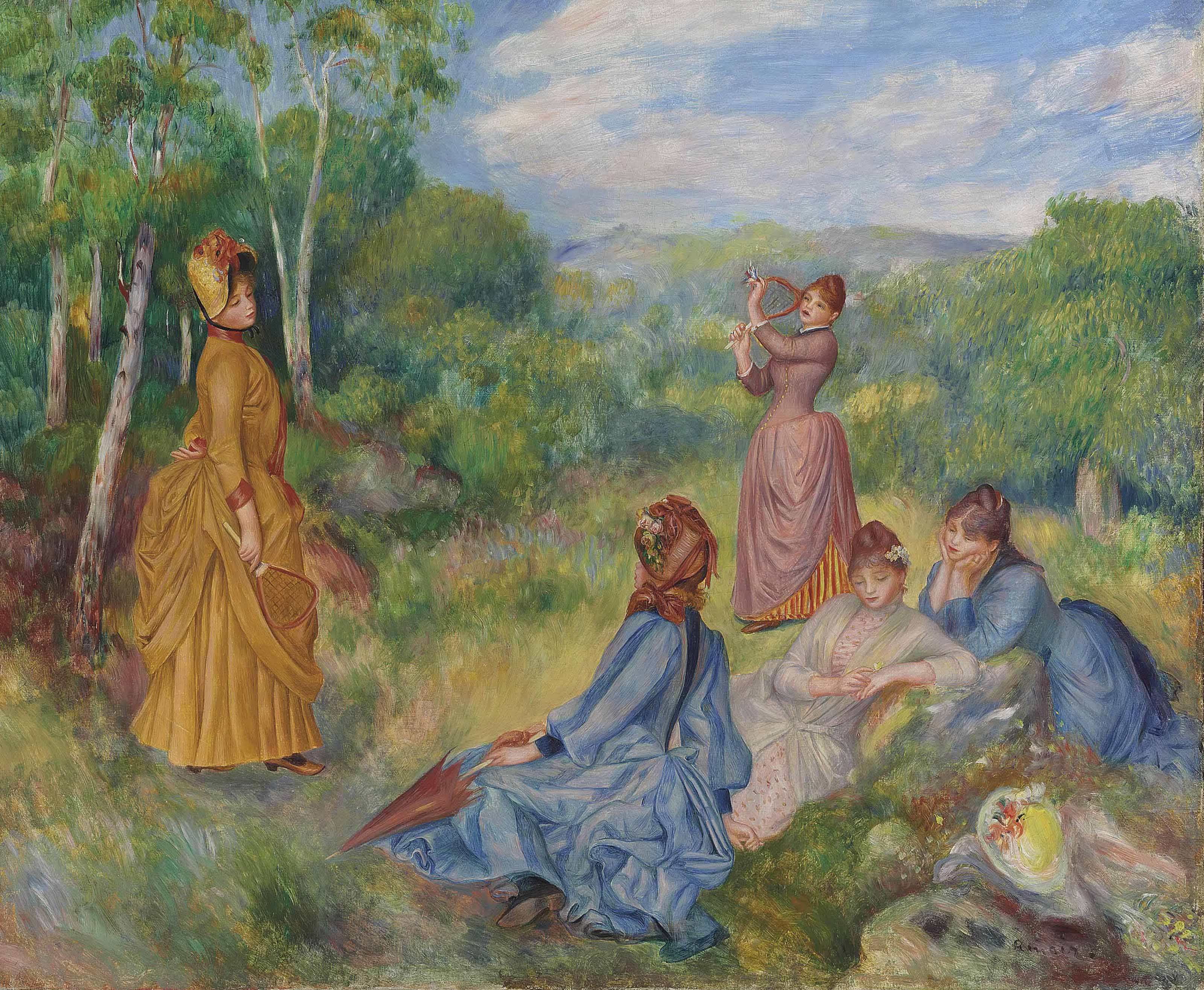 Pierre-Auguste Renoir (1841-1919), Jeunes filles jouant au volant, painted circa 1887. Oil on canvas. 21&frac12; x 25⅝ in (54.6 x 65.2 cm). Sold for $11,365,000 on 6 May 2014 at Christie&rsquo;s in New York