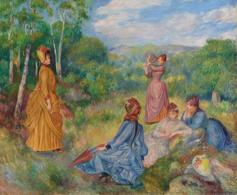 Pierre-Auguste Renoir (1841-1919), Jeunes filles jouant au volant, painted circa 1887. Oil on canvas. 21½ x 25⅝ in (54.6 x 65.2 cm). Sold for $11,365,000 on 6 May 2014 at Christie’s in New York