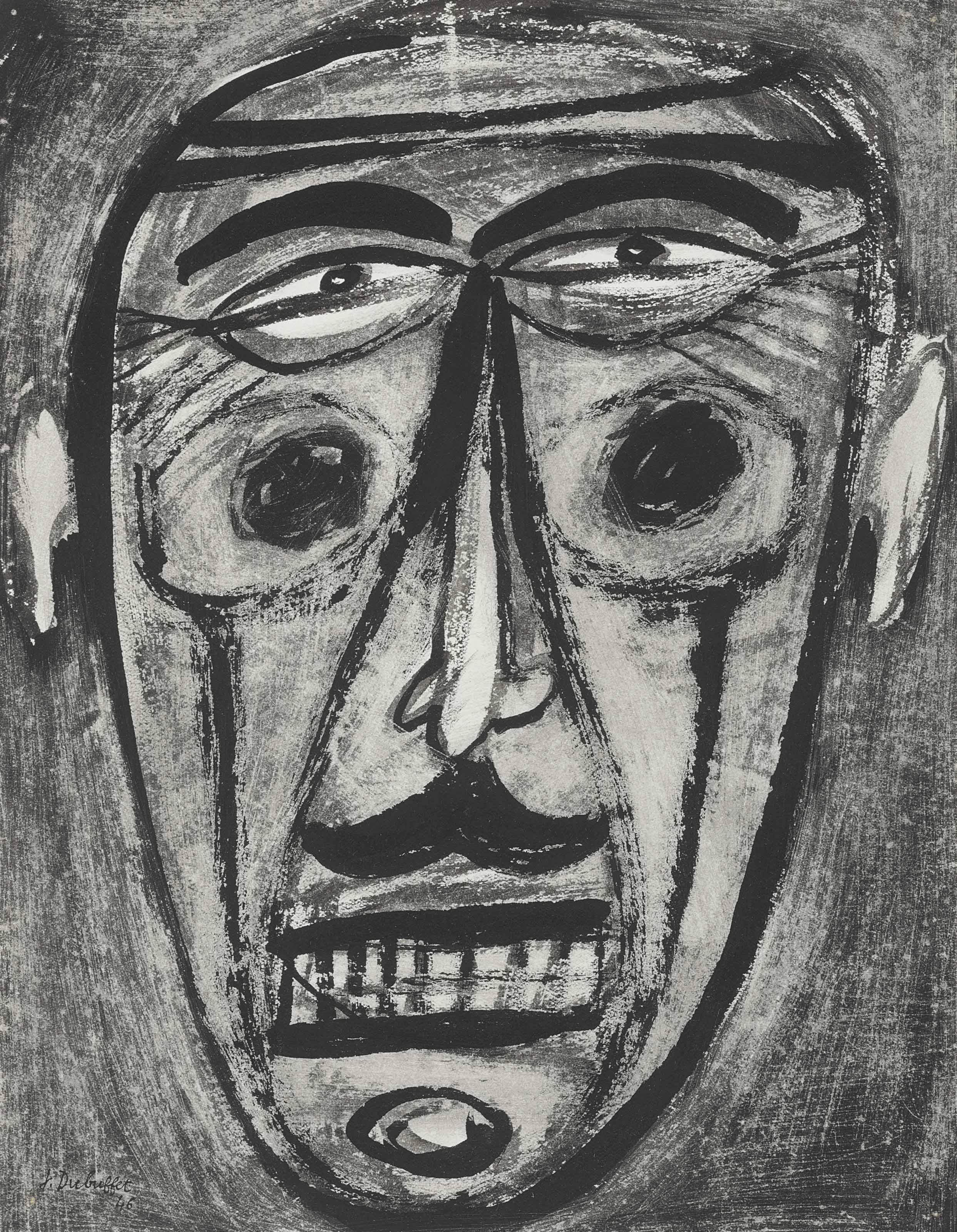 Jean Dubuffet (1901-1985) , Portrait d'homme | Christie's
