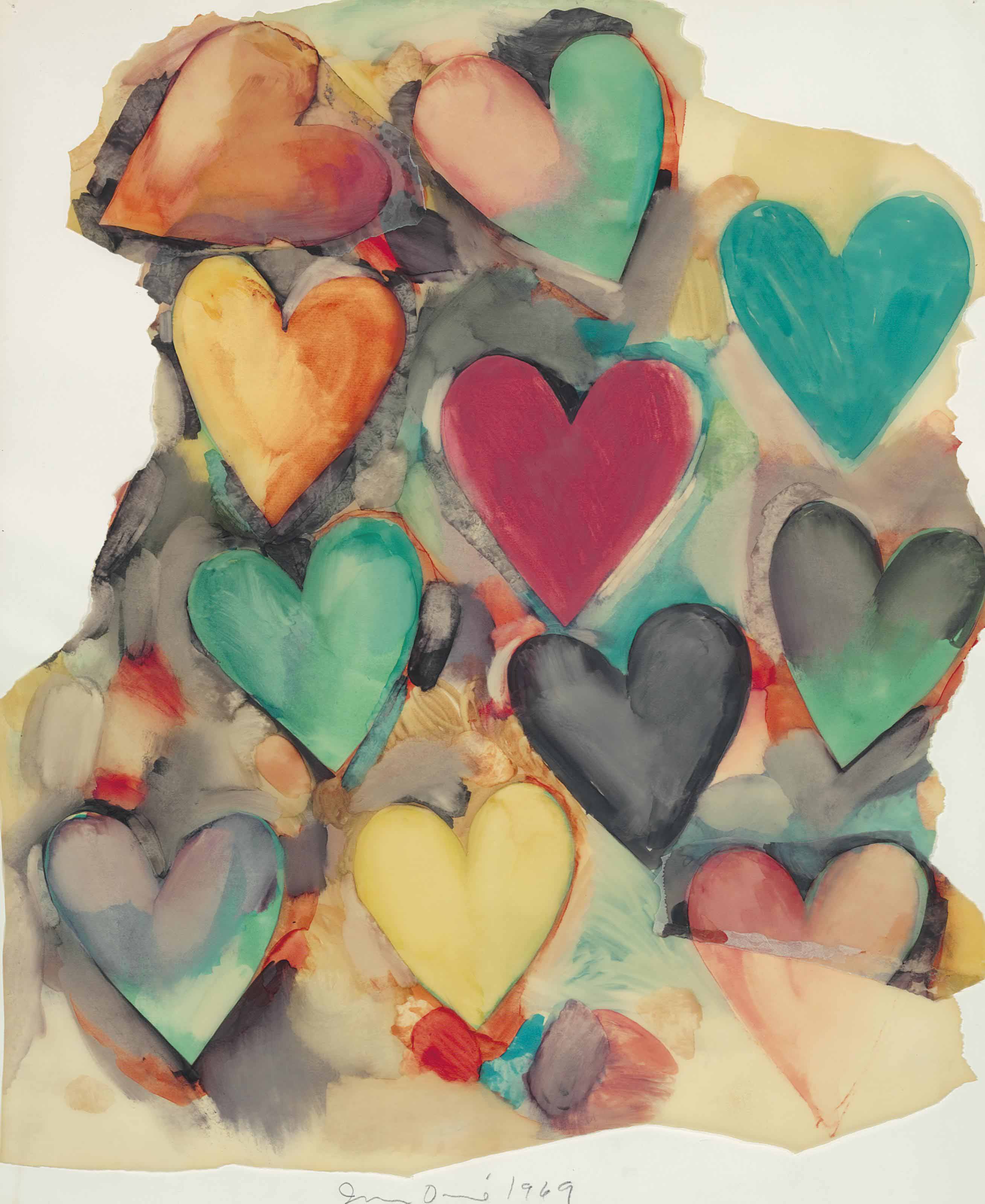 Jim Dine (b. 1935) , Untitled (Hearts) Christie's