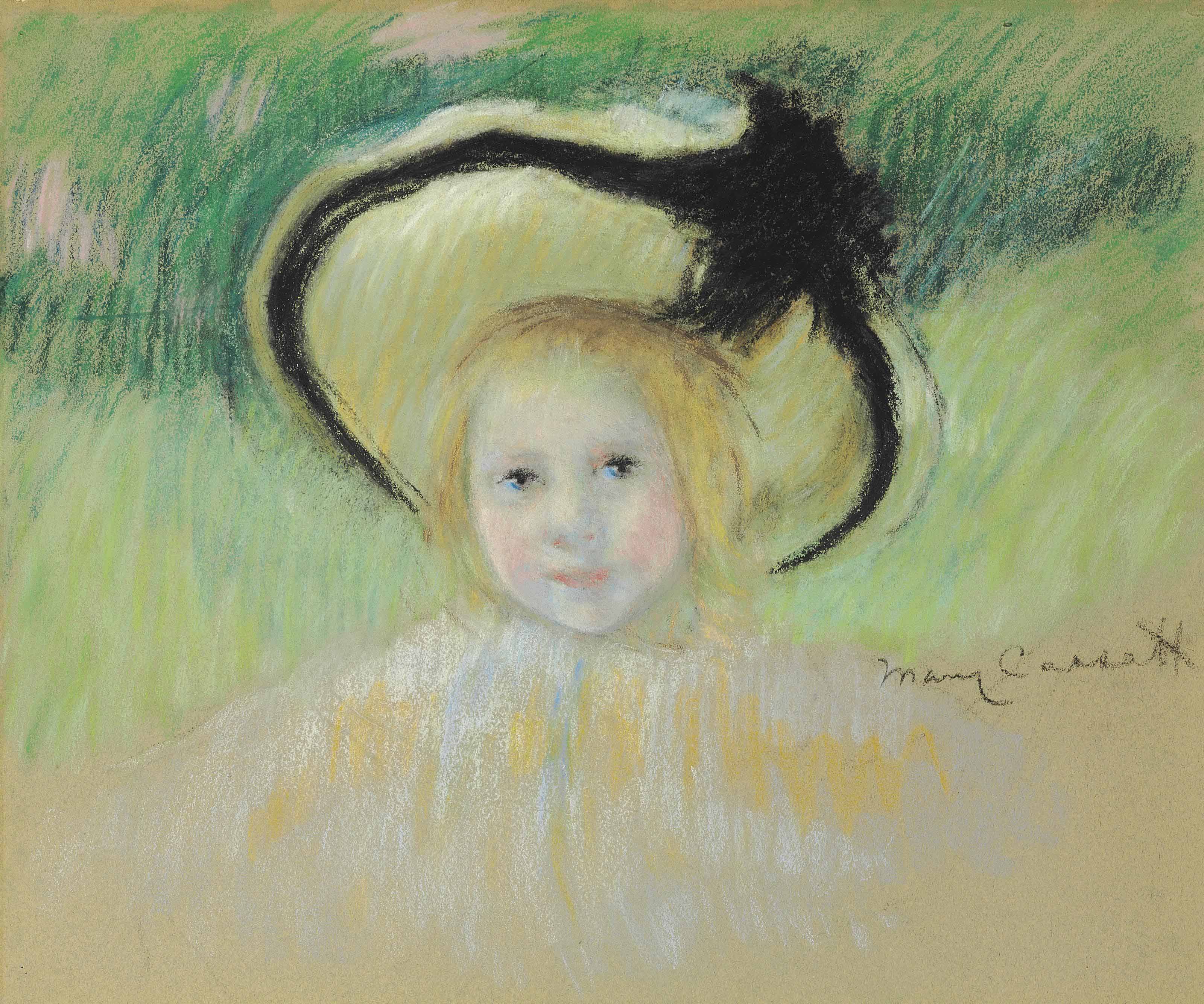 Girl in a Hat with a Black Ribbon 
