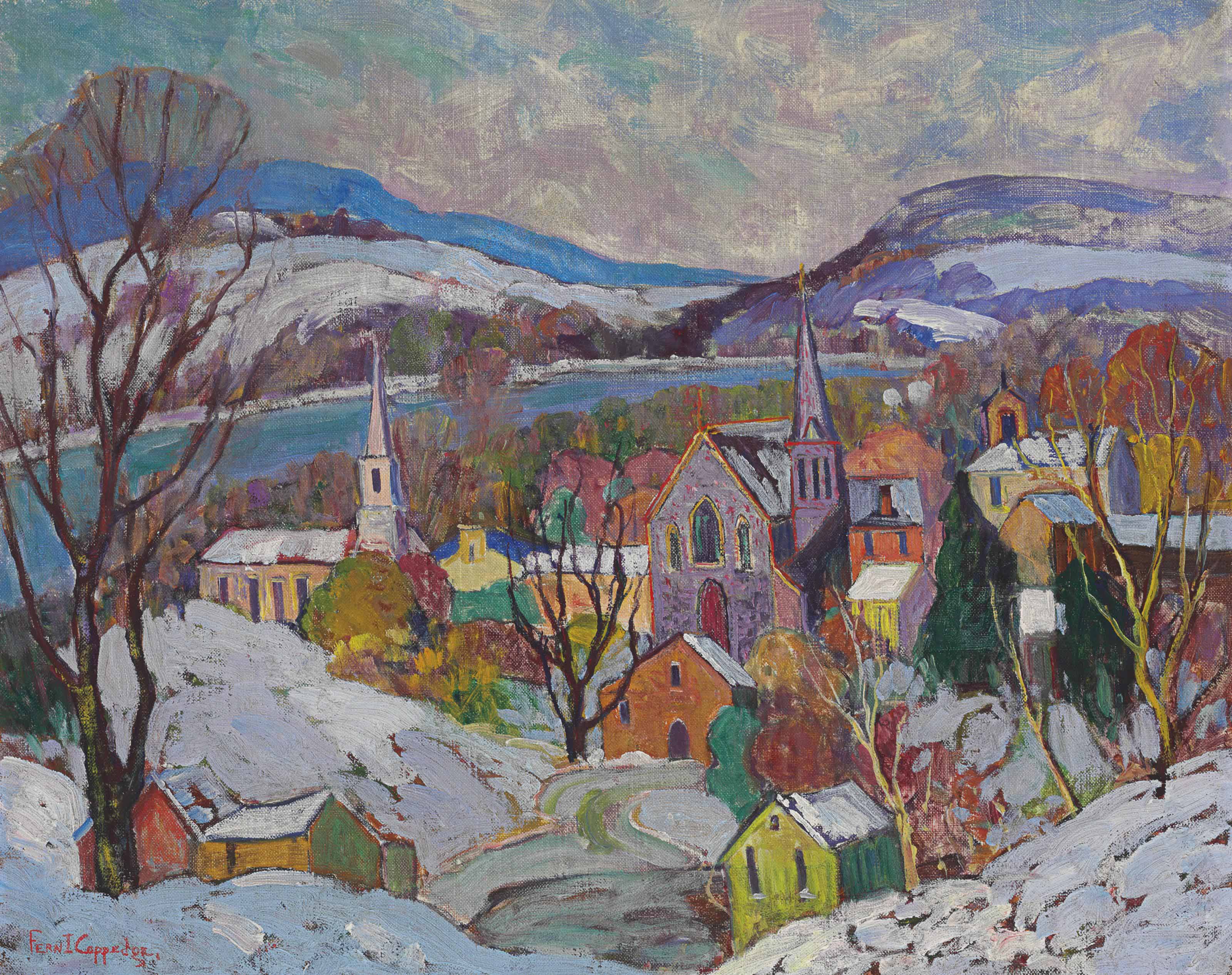 Fern Isabel Coppedge (18831951) , Village Landscape