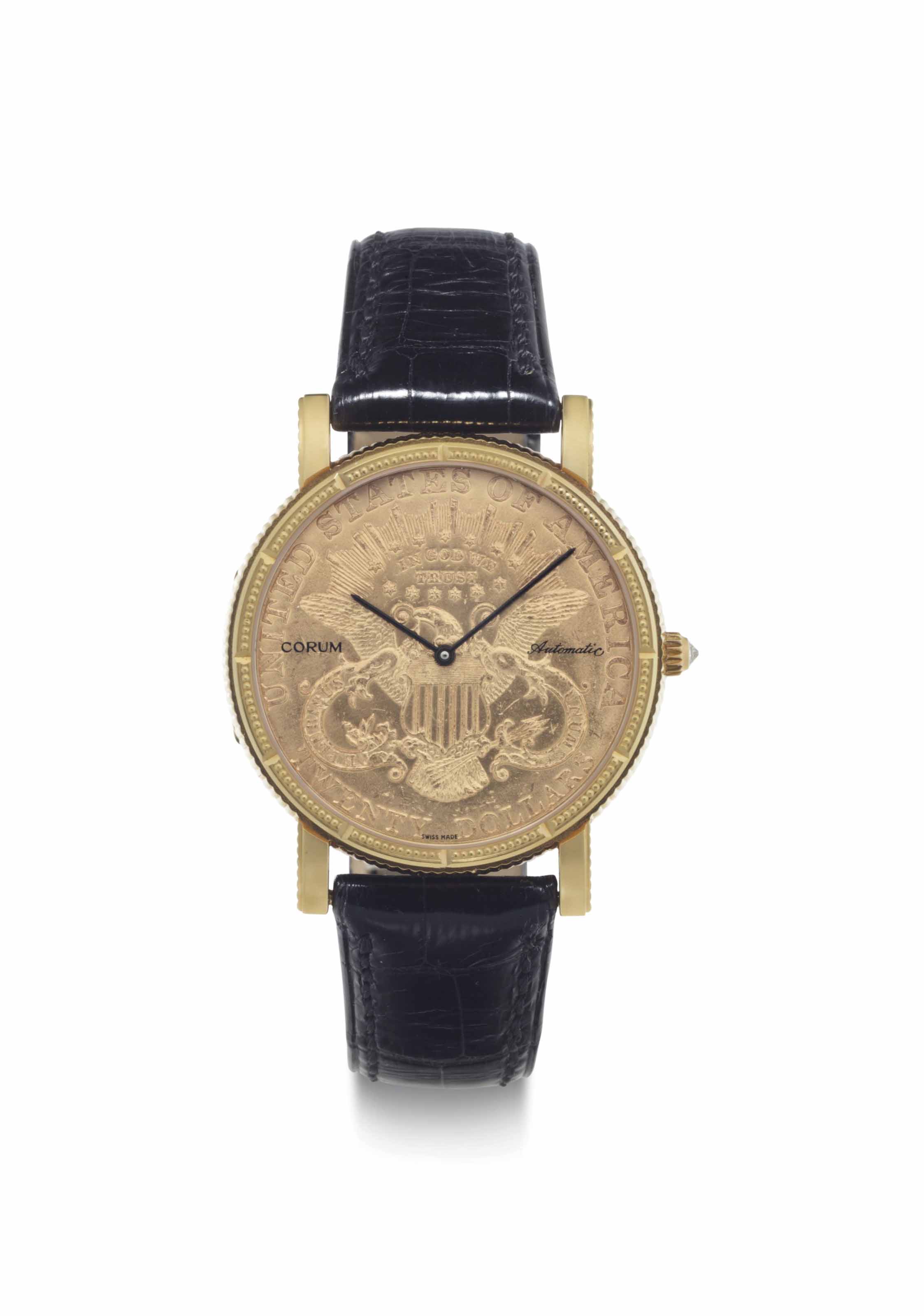corum coin watch president
