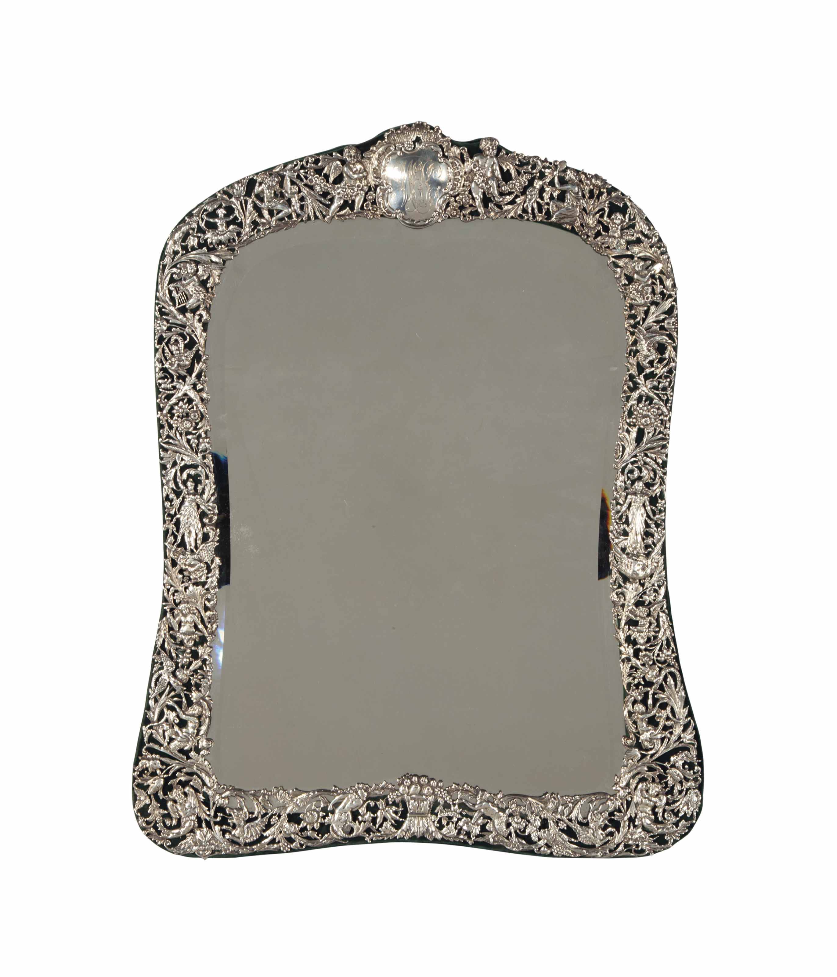A VICTORIAN SILVERMOUNTED EASEL MIRROR, , MARKED FOR WILLIAM COMYNS