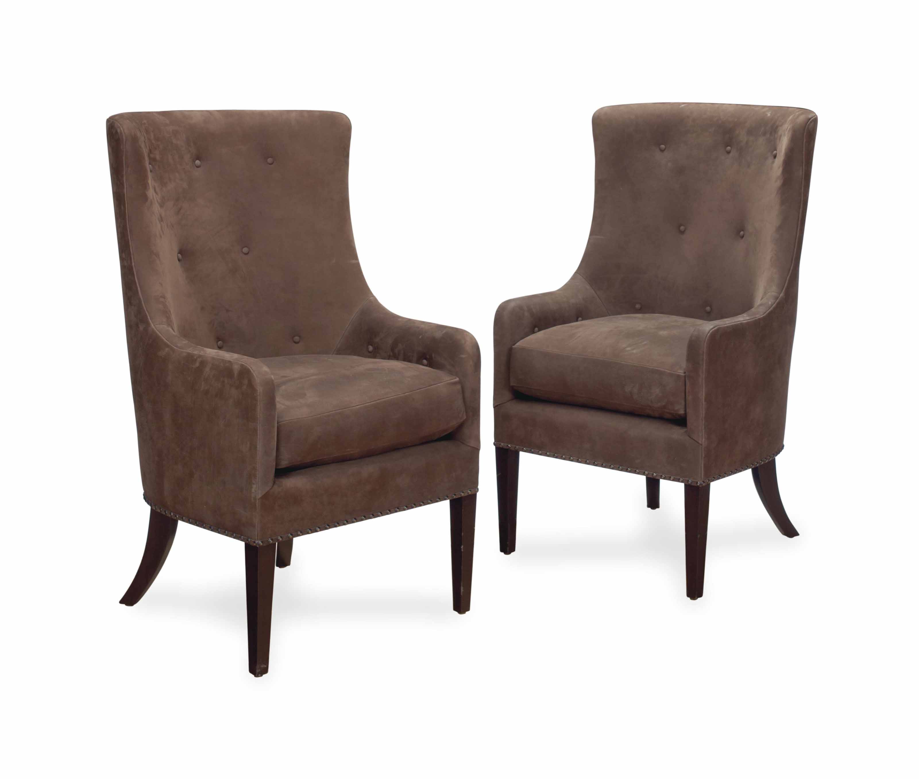 A Set Of Six Brown Suede Upholstered Dining Chairs Late 20th Century Dining Chair Furniture Lighting Christie S