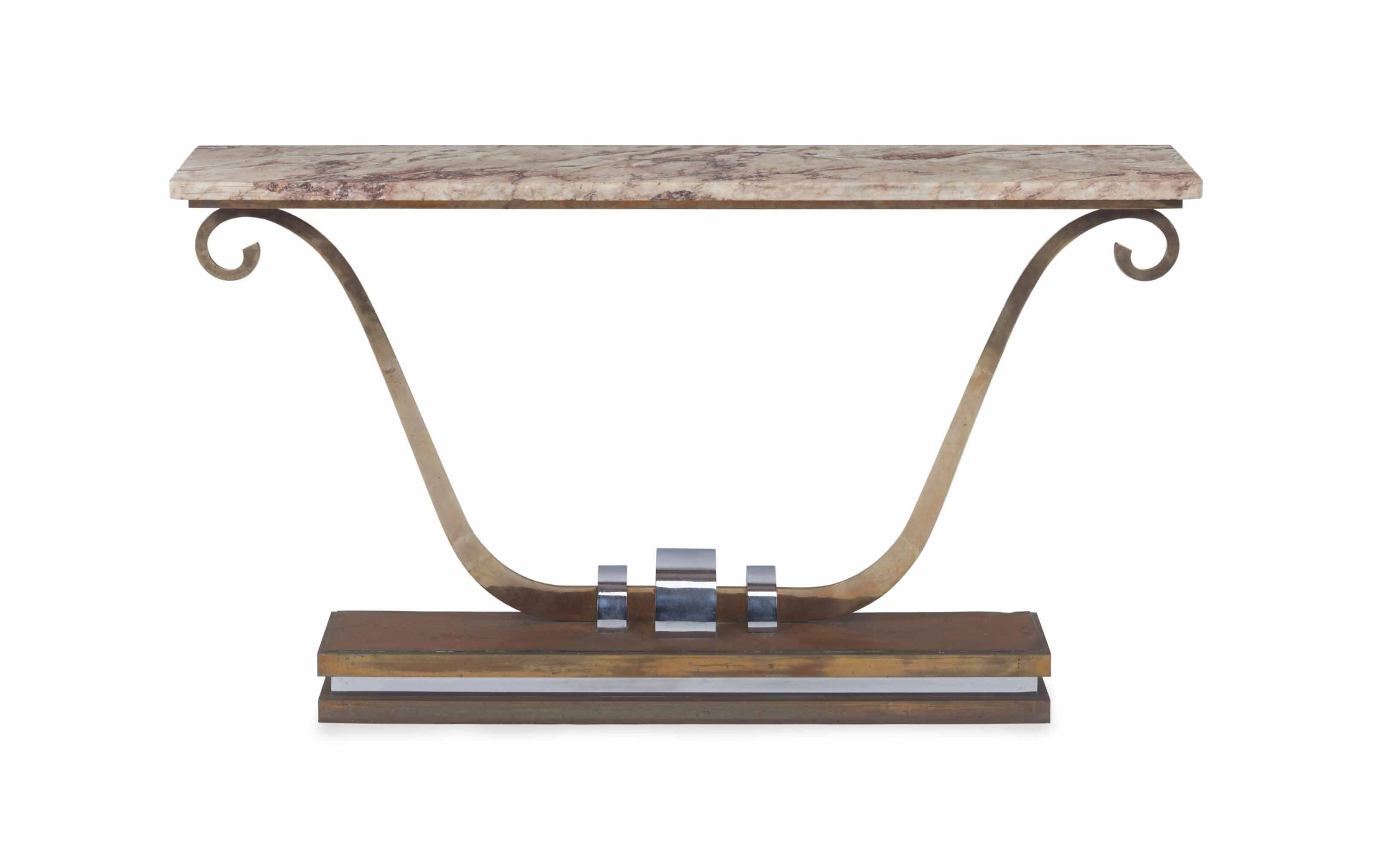 An Art Deco Chromed Metal And Bronze Marble Top Rectangular Console Table Buy metal console tables and get the best deals at the lowest prices on ebay! an art deco chromed metal and bronze