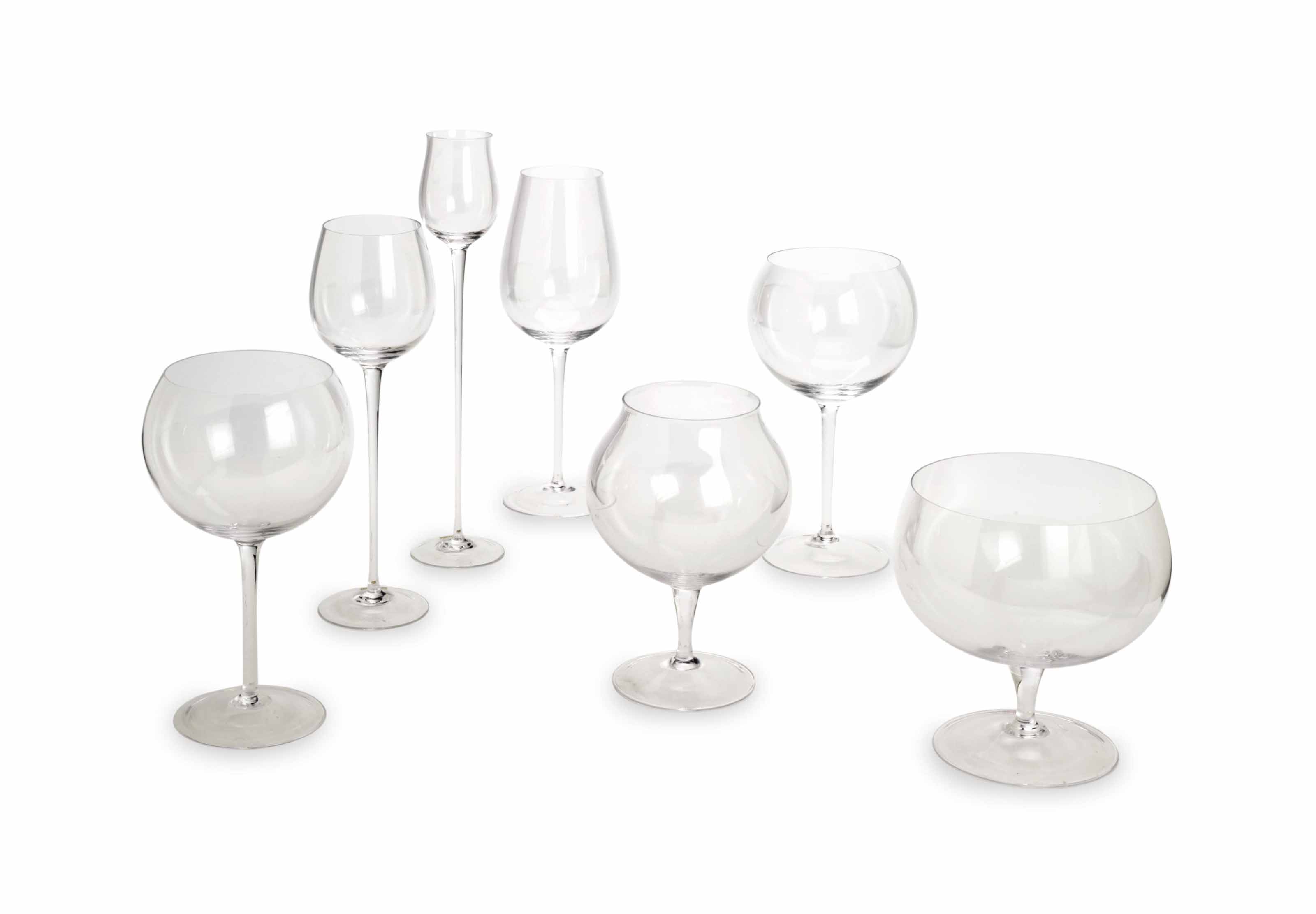 A MODERN CZECH GLASS DRINKWARE SET OF GIANT SNIFTERS, , DESIGNED BY