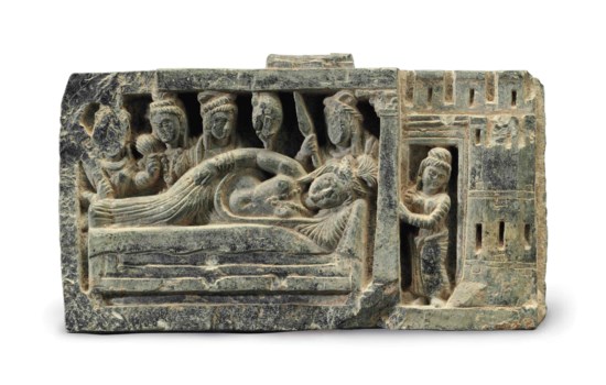 A green schist relief with the Dream of Queen Maya, GANDHARA, 2ND/3RD ...