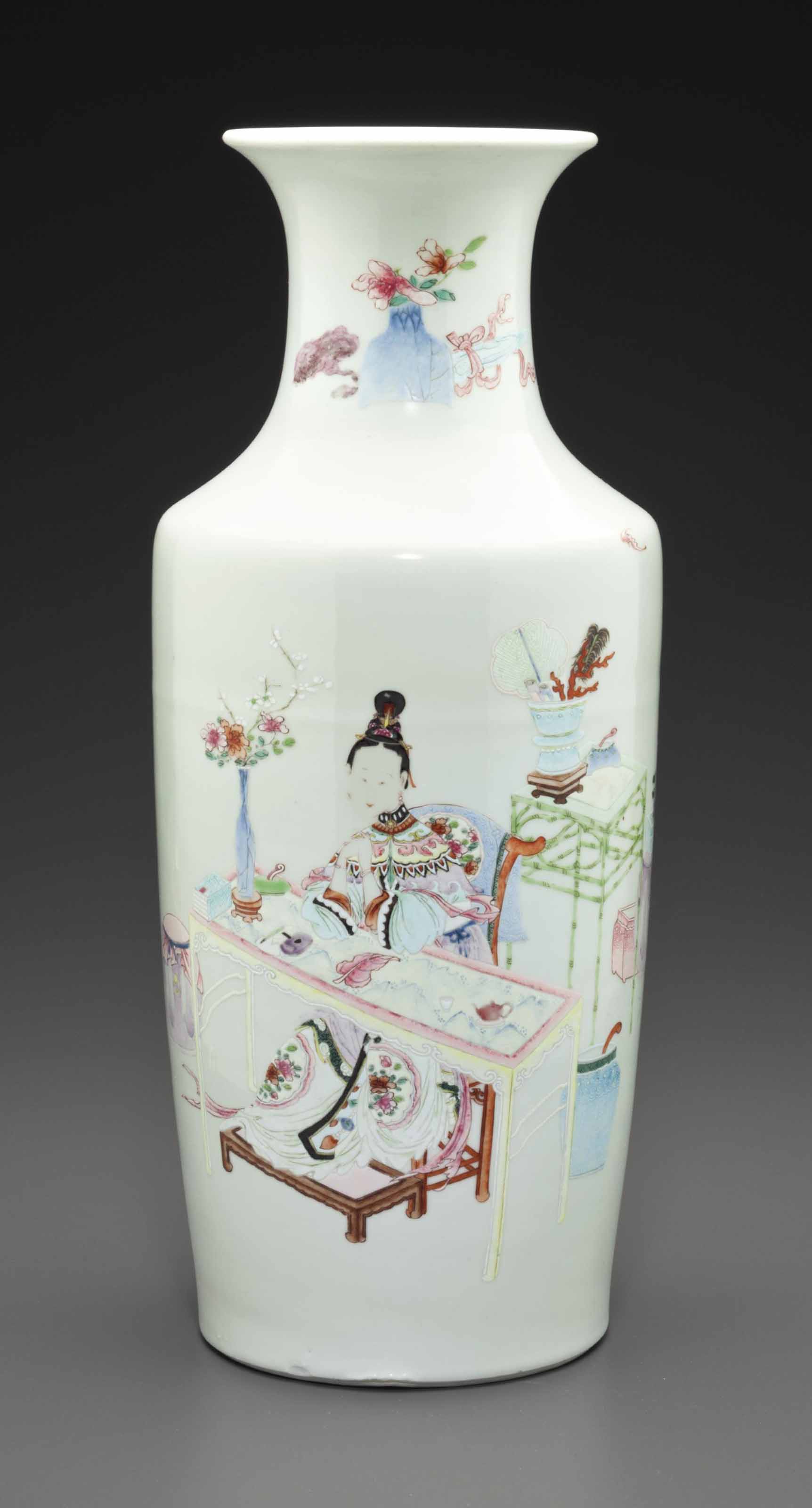 A FAMILLE ROSE ROULEAU VASE , YONGZHENG PERIOD (17231735) Christie's
