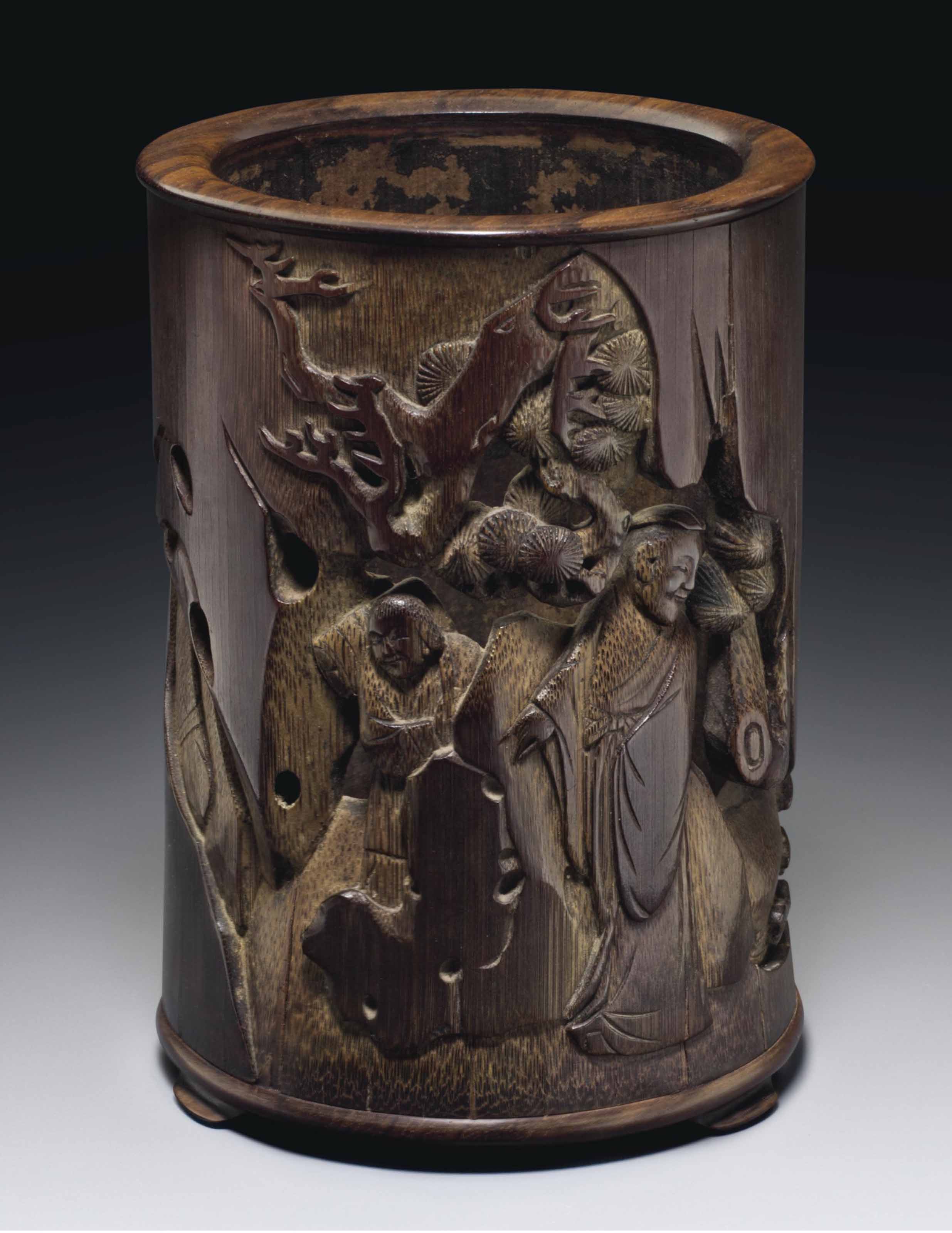 A GOLD-SPLASHED BRONZE 'ARROW' VASE, MING DYNASTY, 14TH-16TH