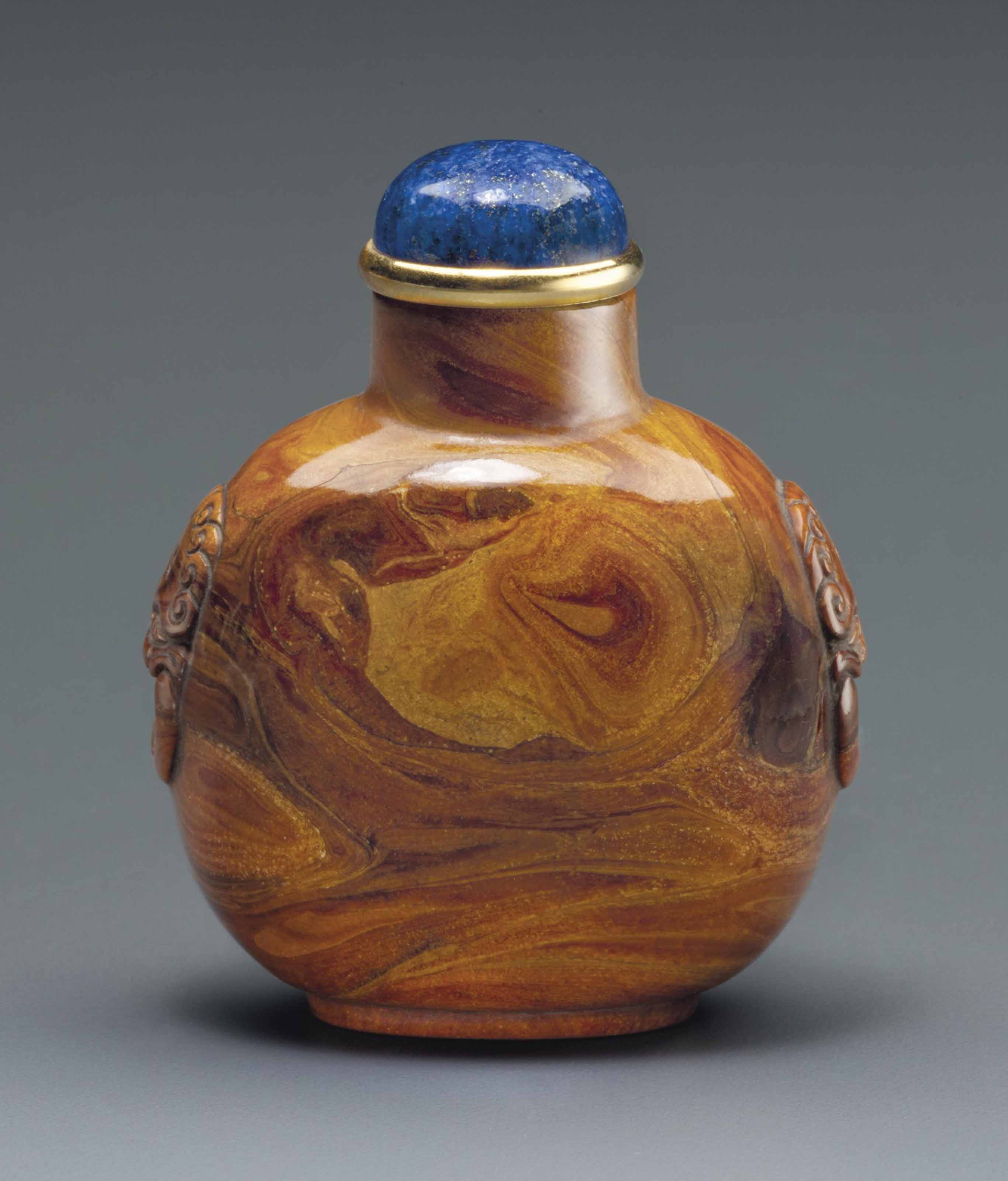 A BURLWOOD SNUFF BOTTLE