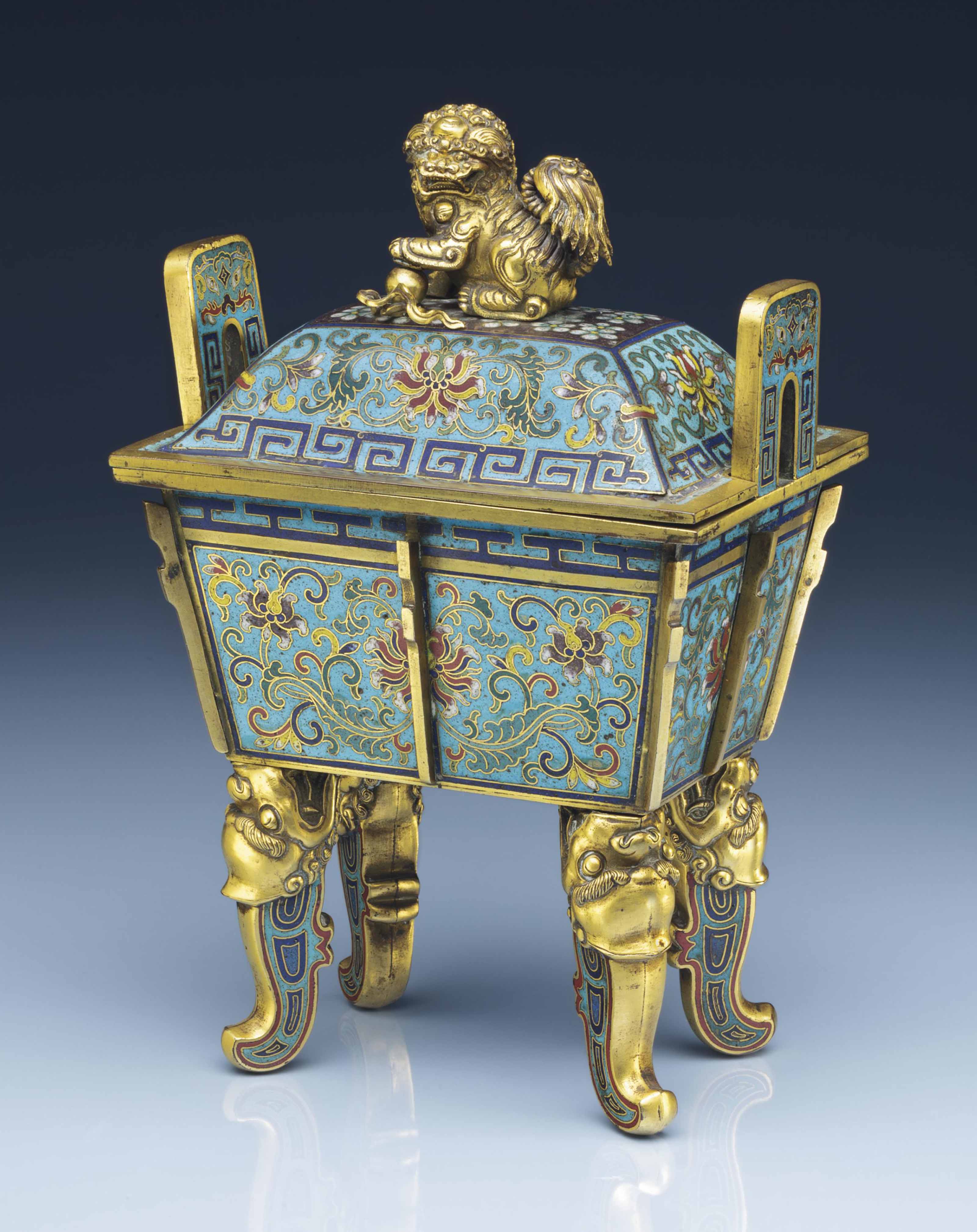 A RARE CLOISONNÉ ENAMEL TRIPOD CENSER, MING DYNASTY, 16TH CENTURY |  Christie's