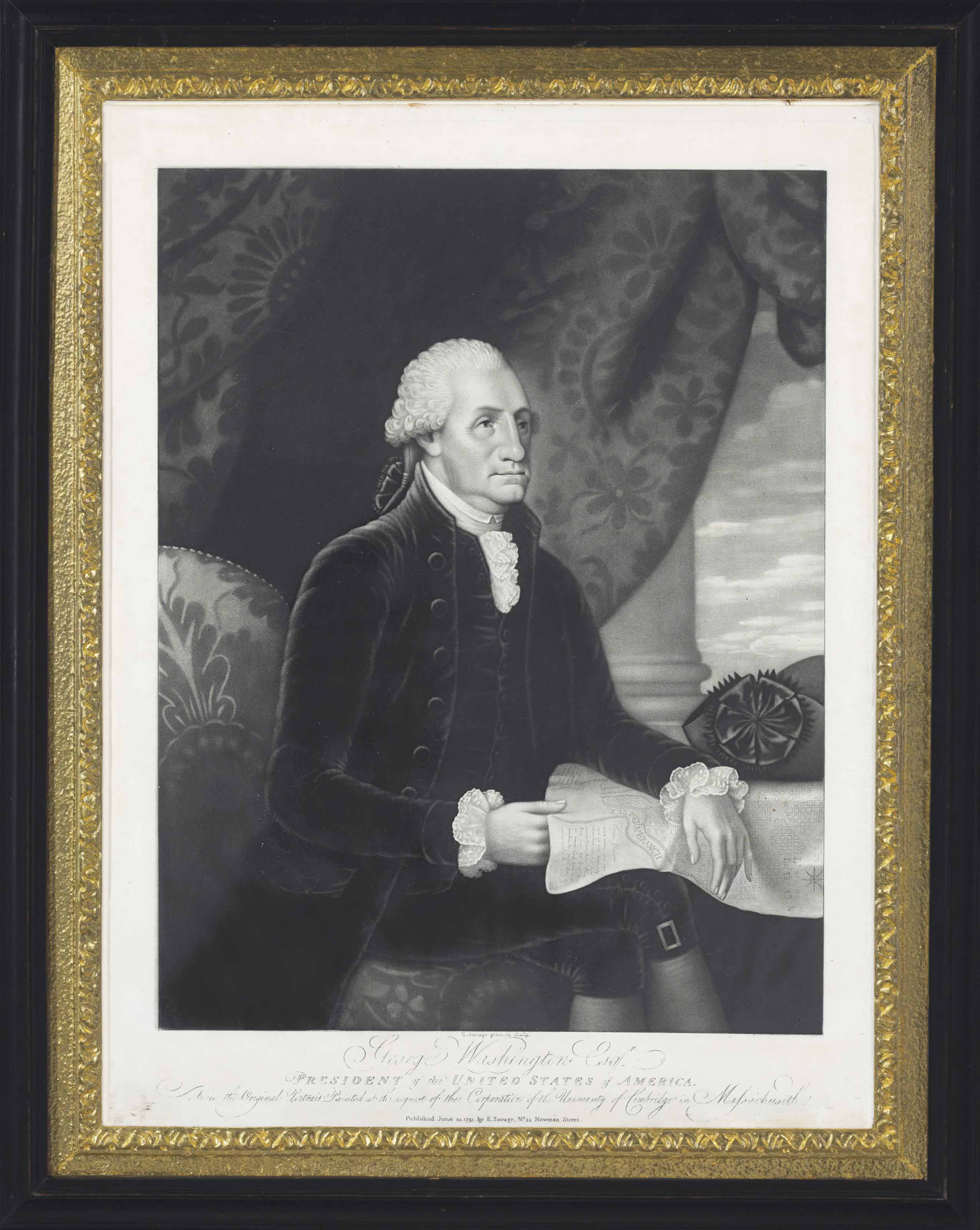 SAVAGE, Edward (17611817). Mezzotint of President Washington