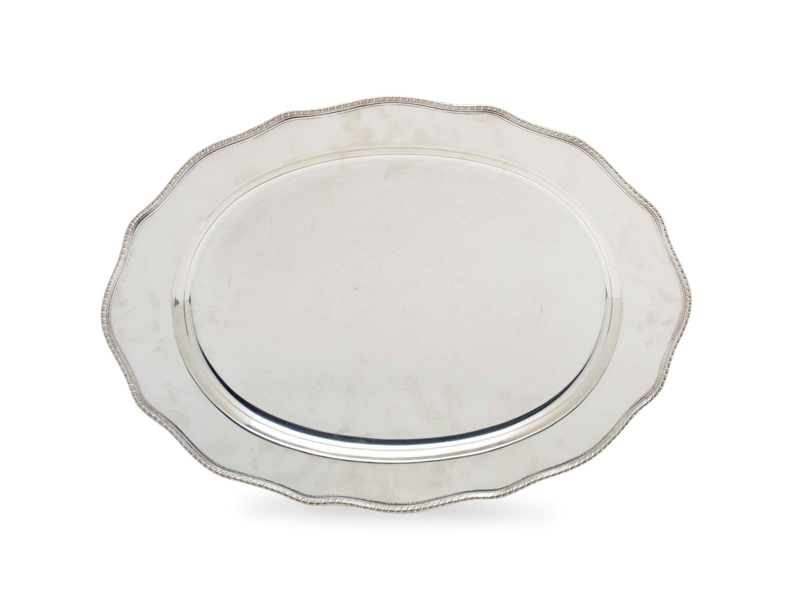 AN AMERICAN SILVER SHAPED OVAL PLATTER,, BLACK, STARR & FROST, NEW YORK