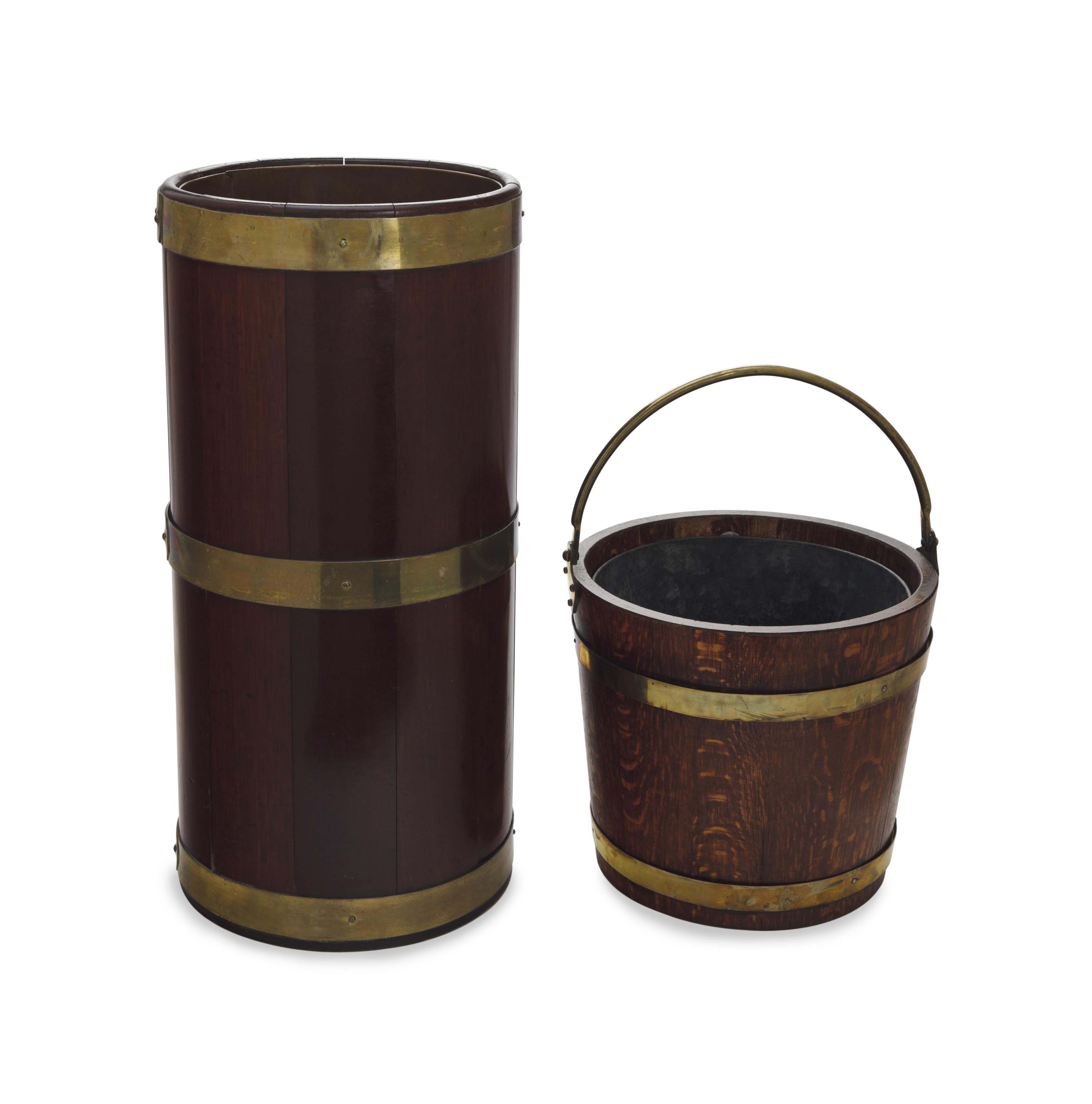 A VICTORIAN BRASSBOUND OAK PEAT BUCKET, , 19TH CENTURY, Christie's