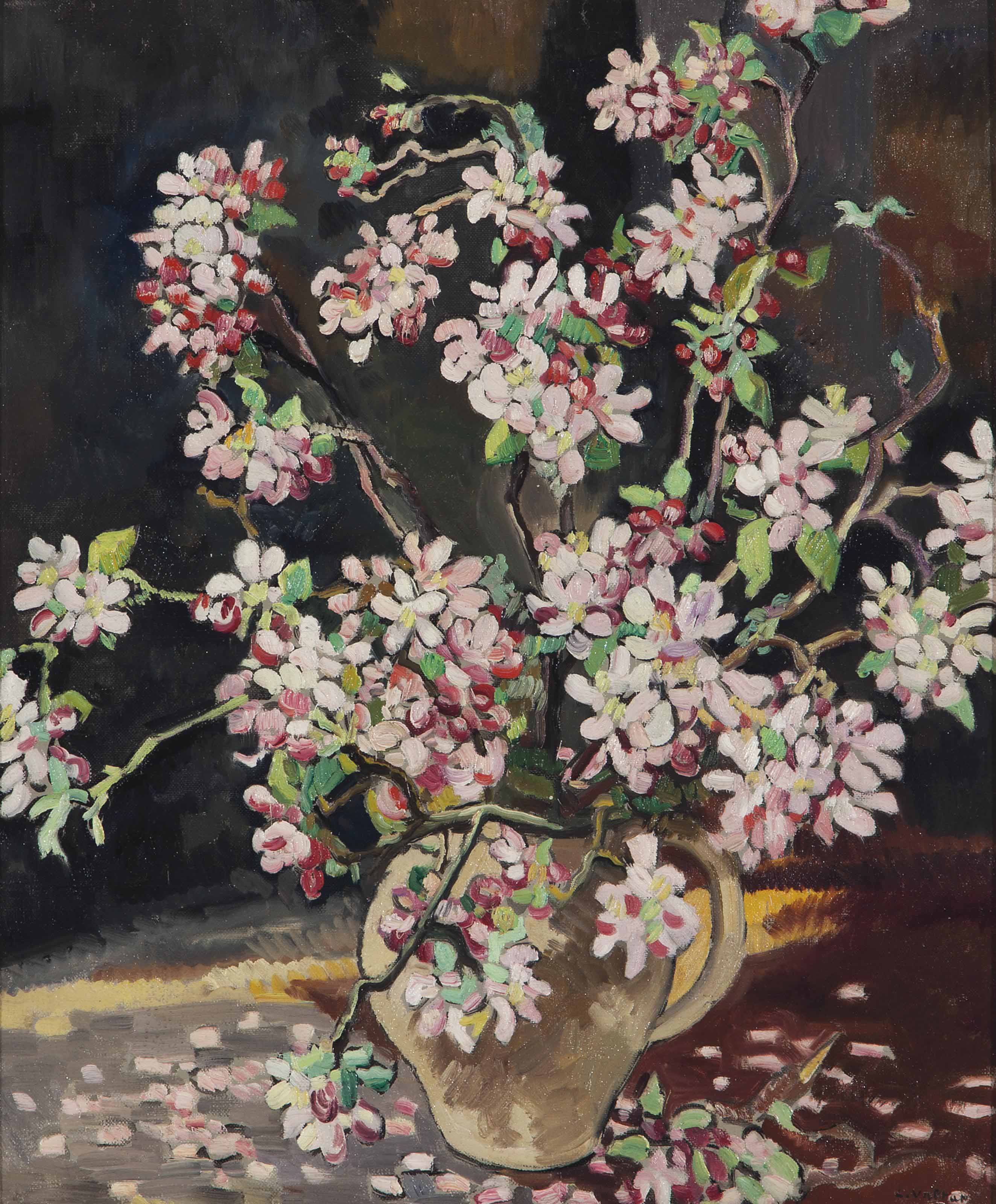Louis Valtat 1869 1952 Vase De Fleurs Sur Fond Noir