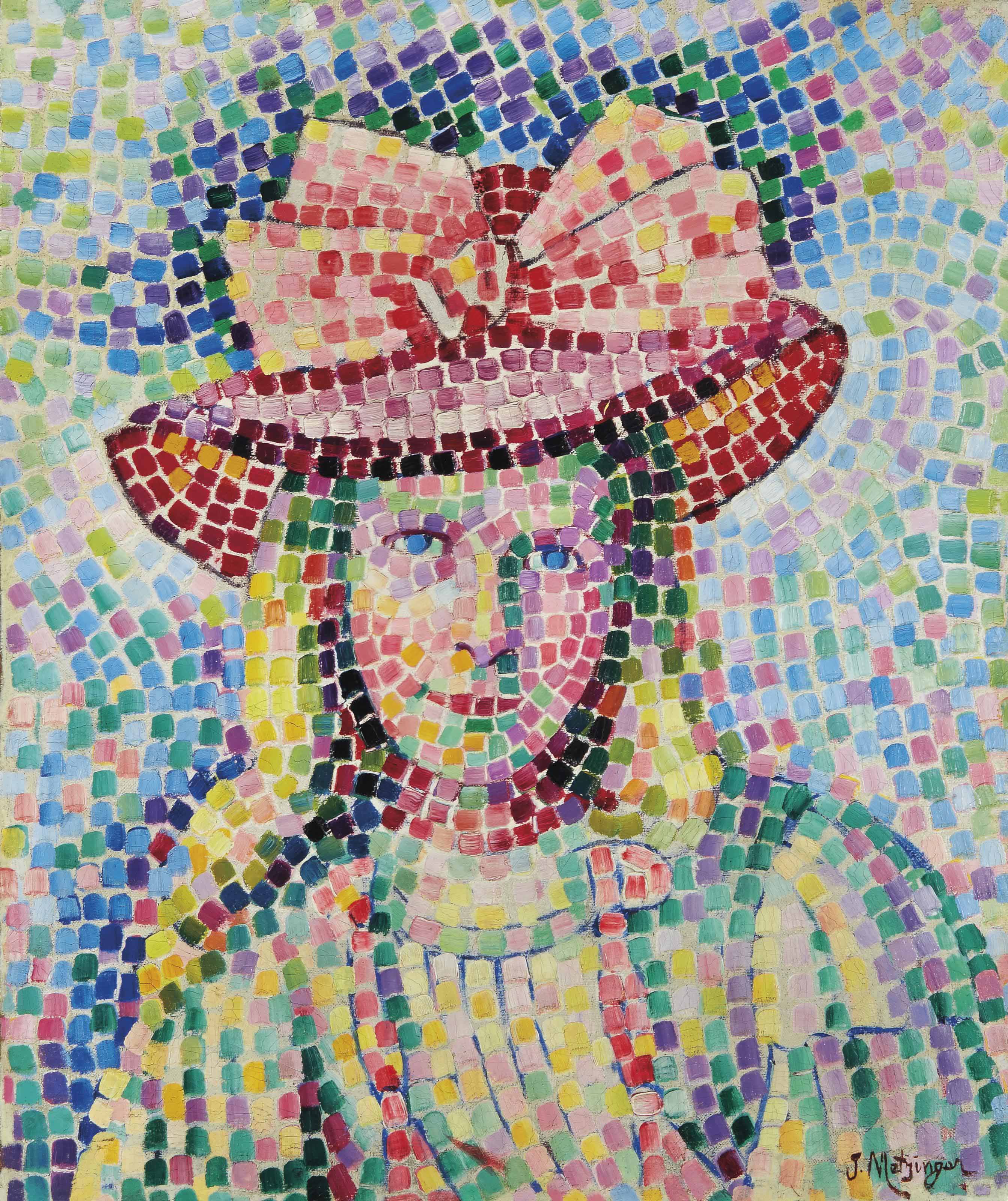 Jean Metzinger (1883-1956), Jeune fille au chapeau rose | Christie's