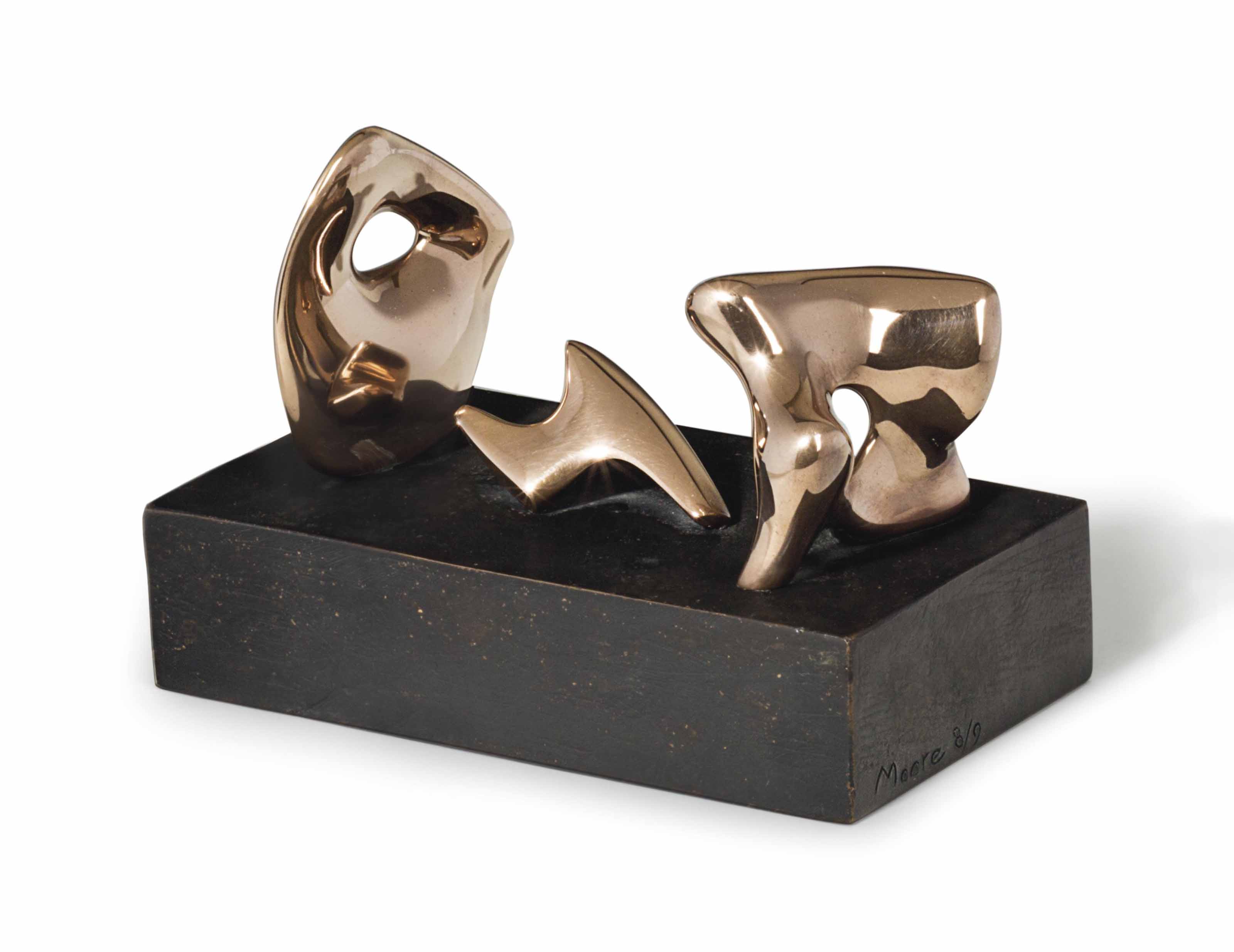 Three Piece Reclining Figure: Maquette No. 2: Polished

