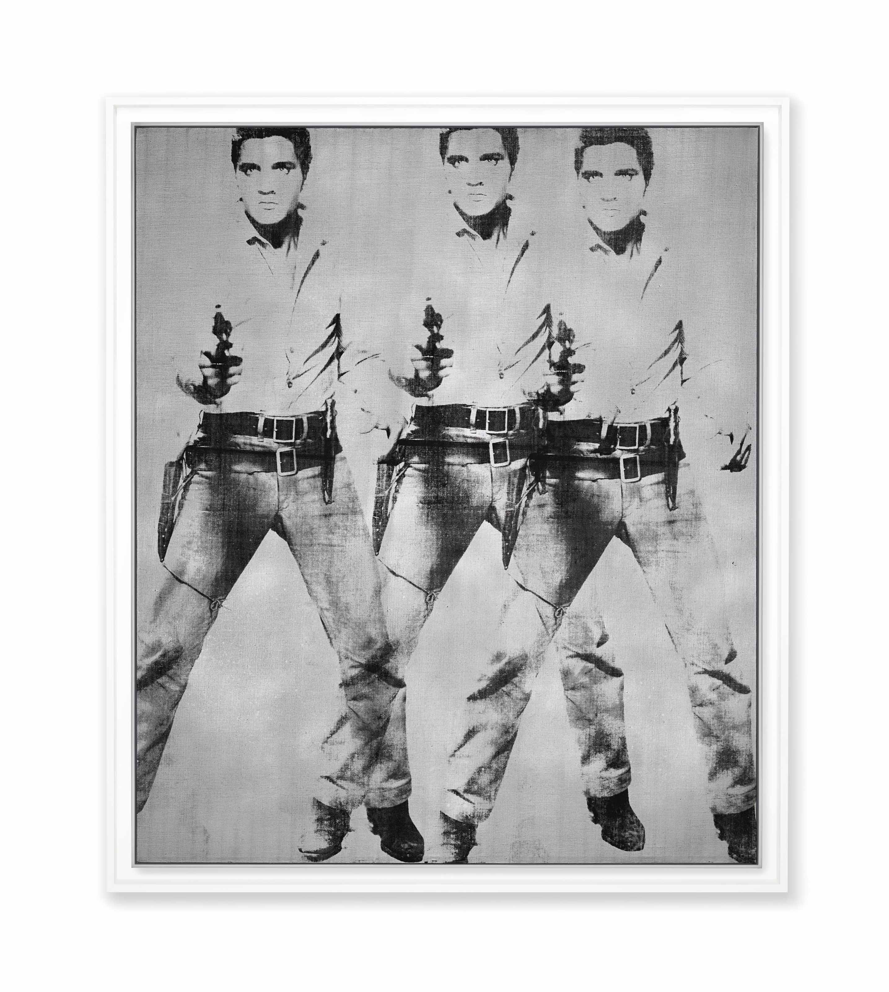 Andy Warhol (1928-1987), Triple Elvis [ferus type], 1963. Silkscreen ink and silver paint on linen. 82 x 69 in (208.3 x 175.3 cm). Sold for $81,925,000 on 12 November 2014 at Christie&rsquo;s in New York. Artwork: &copy; 2022 The Andy Warhol Foundation for the Visual Arts, Inc / Licensed by DACS London