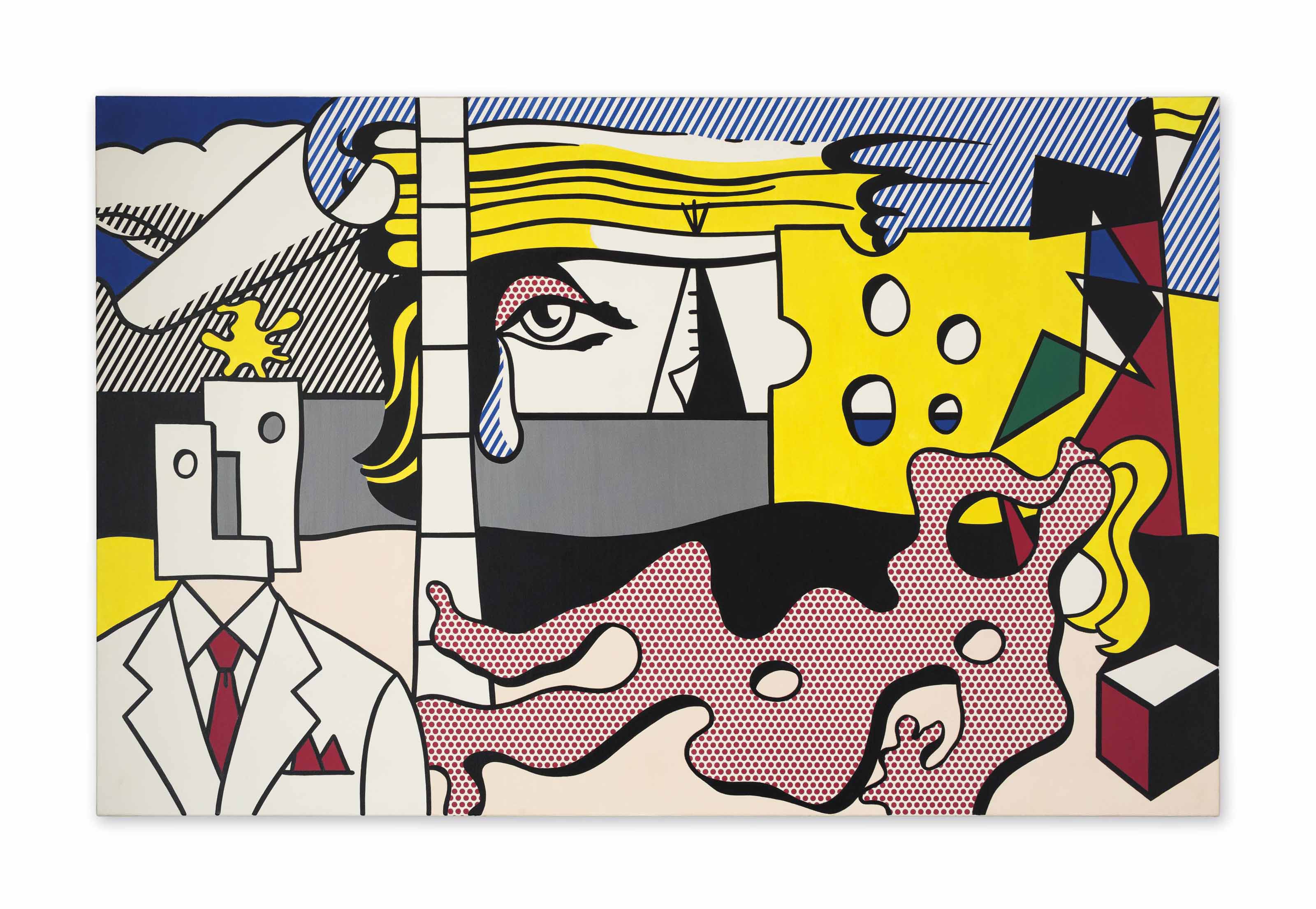 roy lichtenstein figures with sunset
