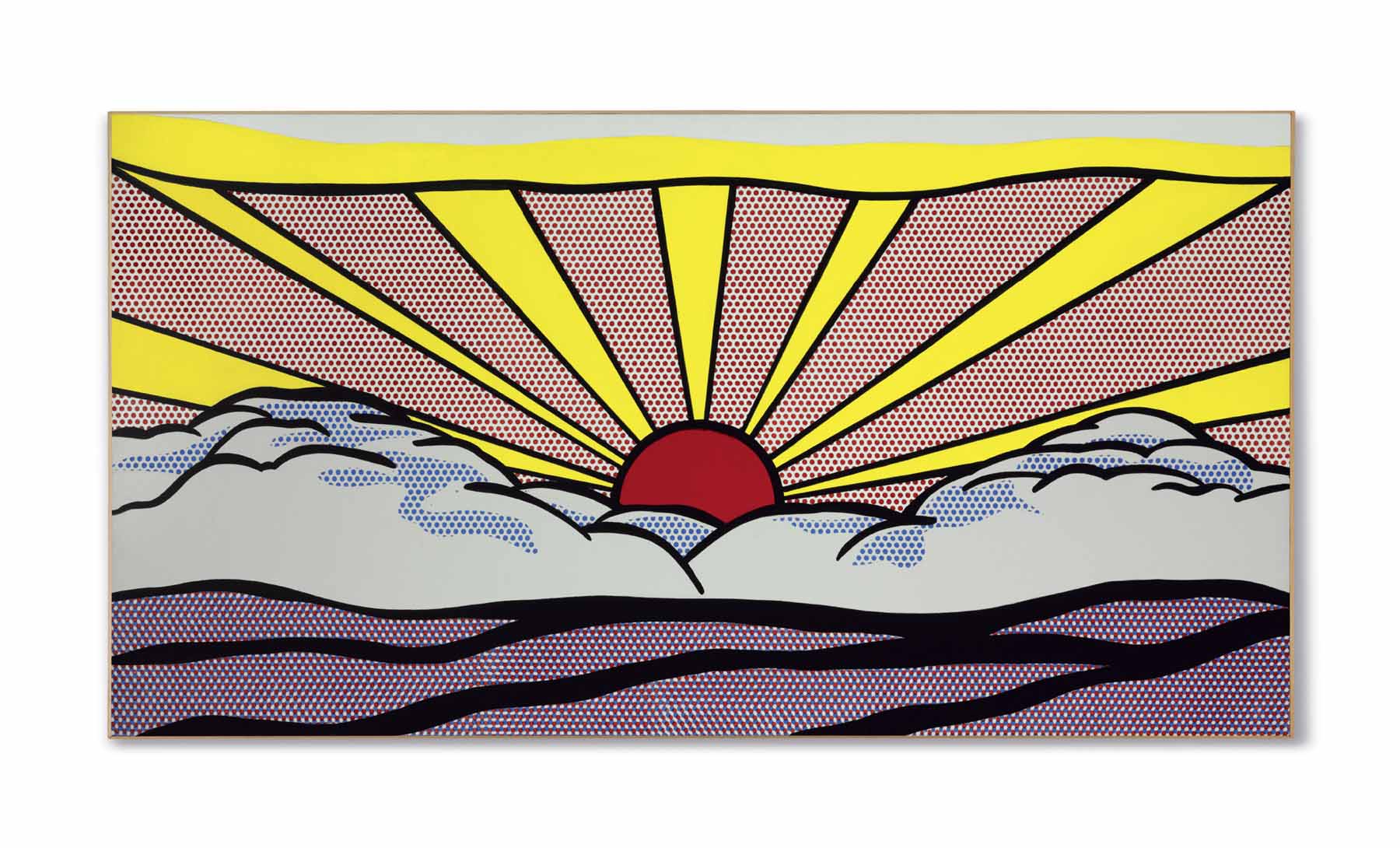 roy lichtenstein figures with sunset