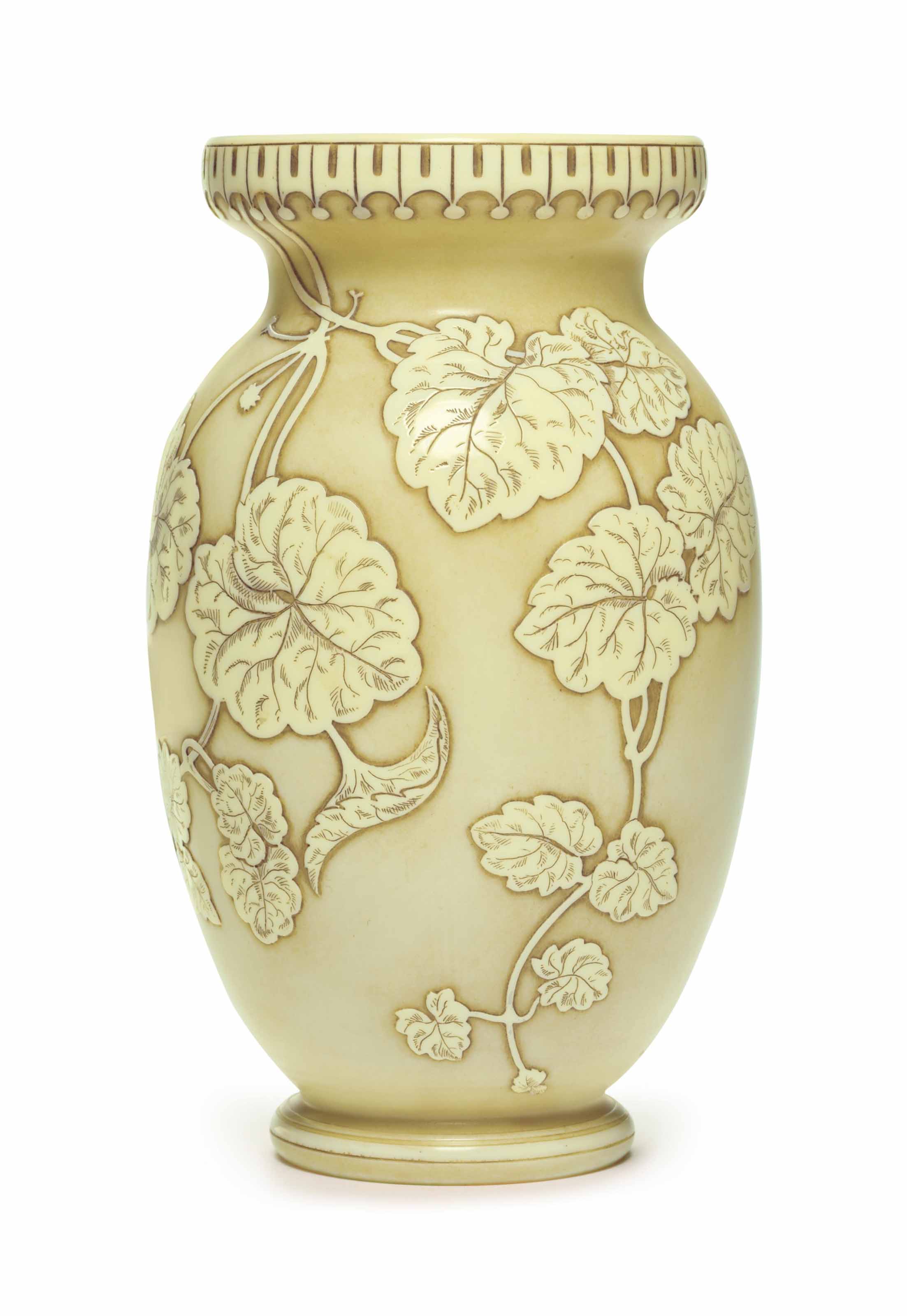 A THOMAS WEBB & SONS CAMEO GLASS VASE, CIRCA 1889, ACID-ETCHED