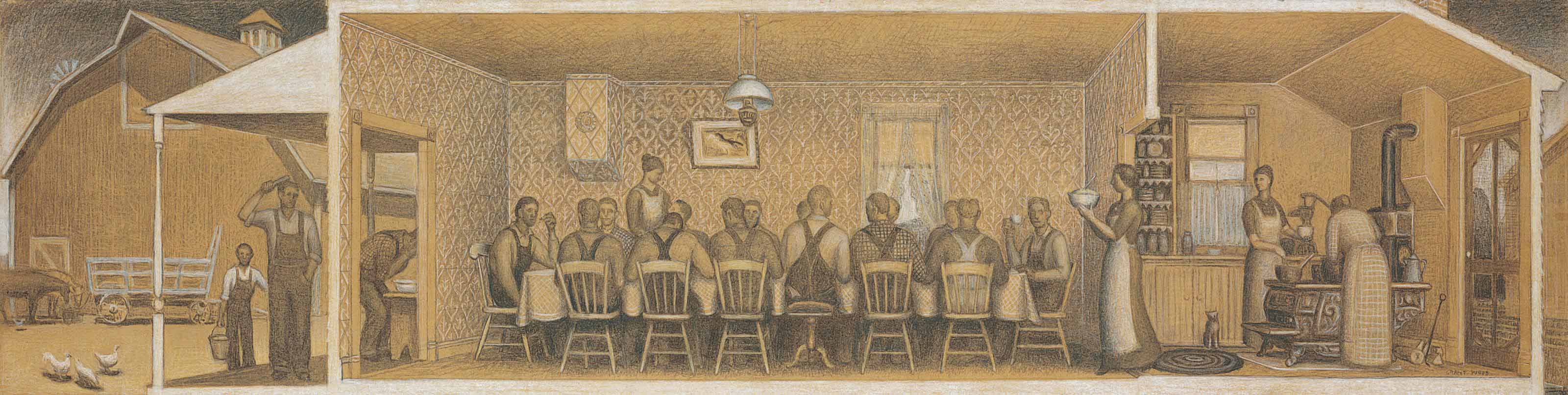 Grant Wood (1891-1942), Study for Dinner for Threshers | Christie’s