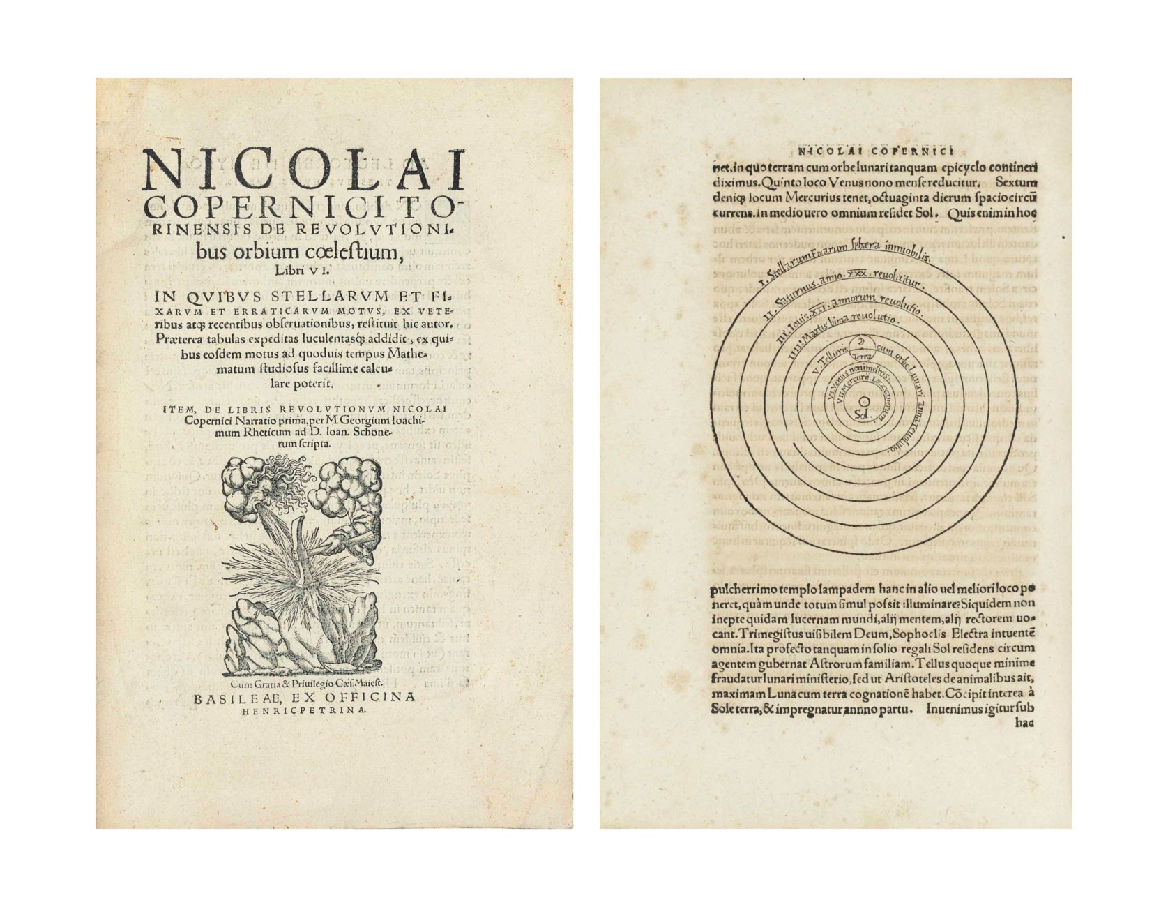 COPERNICUS, Nicolaus (14731543). De revolutionibus orbium coelestium. Johann RHETICUS