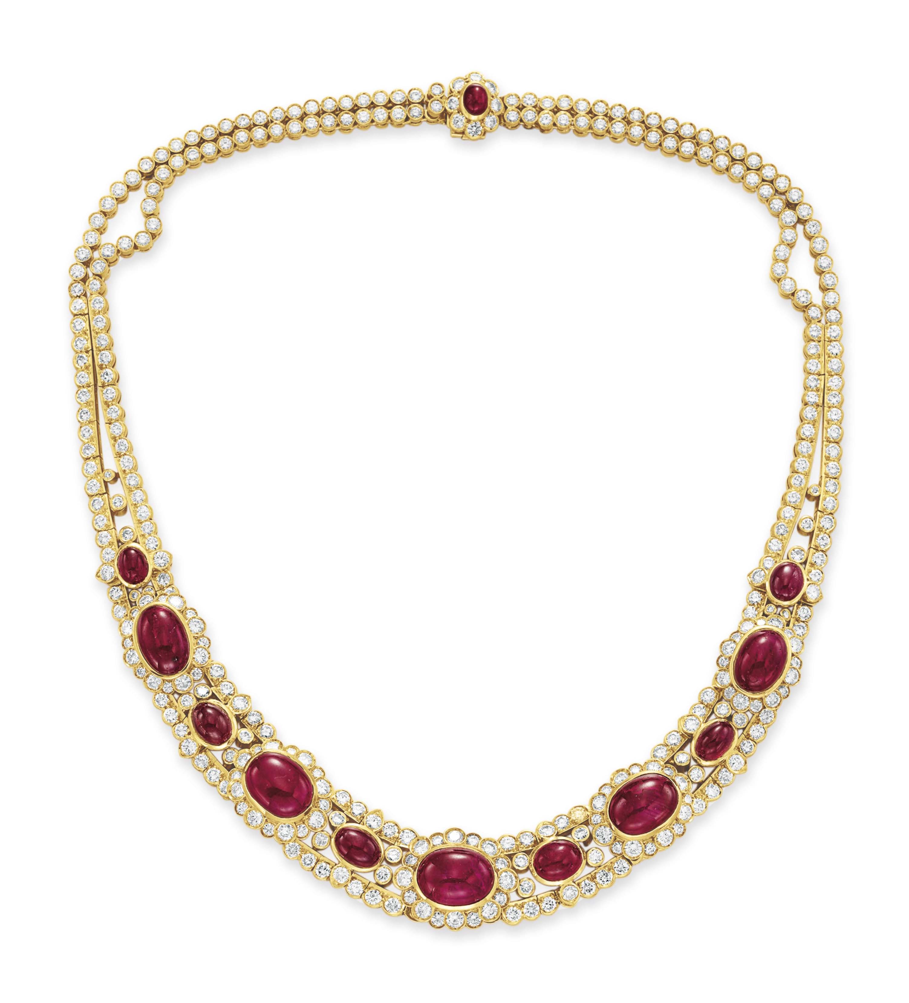 A RUBY AND DIAMOND NECKLACE, BY VAN CLEEF & ARPELS Christie's
