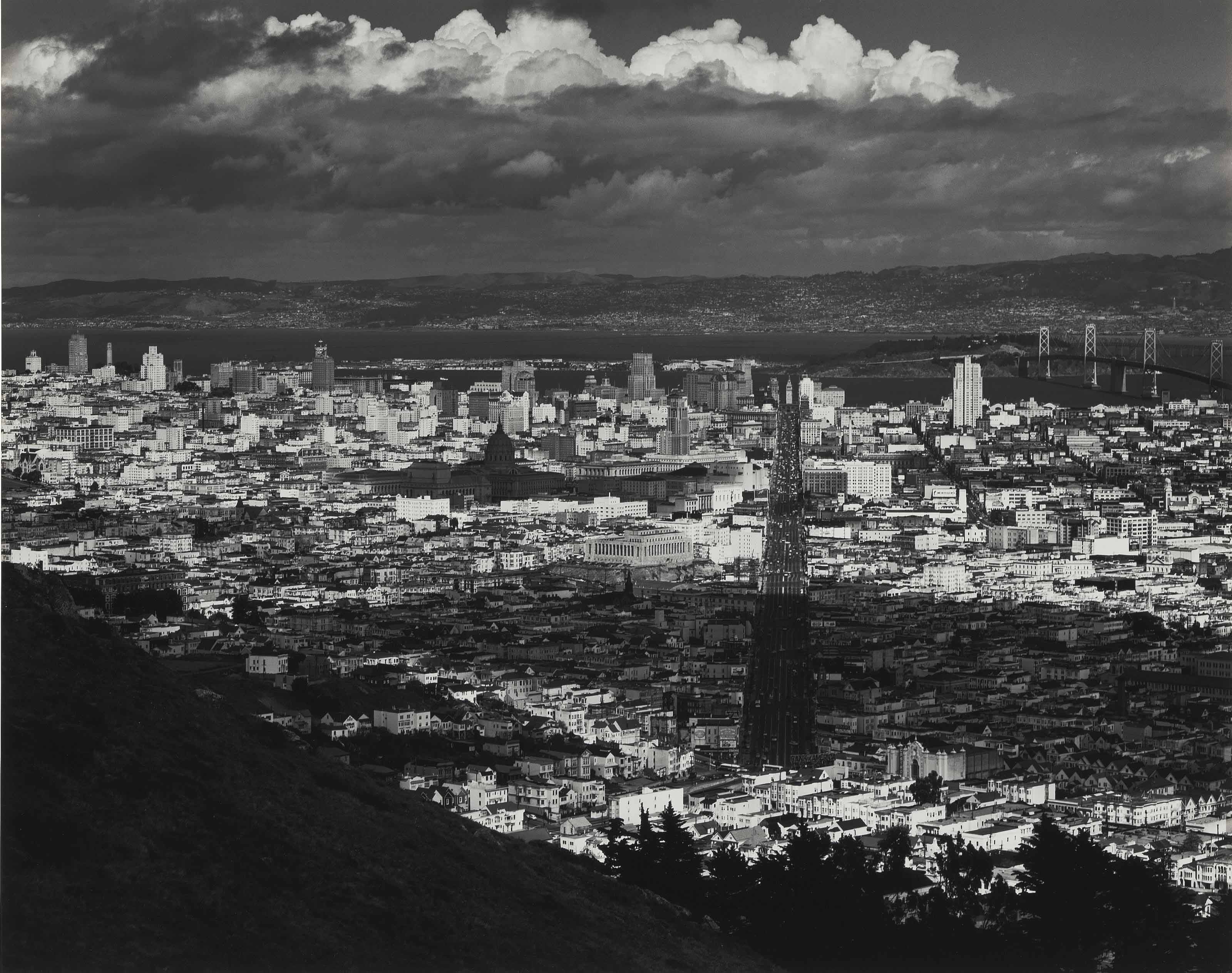 ANSEL ADAMS (1902-1984) , San Francisco from Twin Peaks, 1952-1953