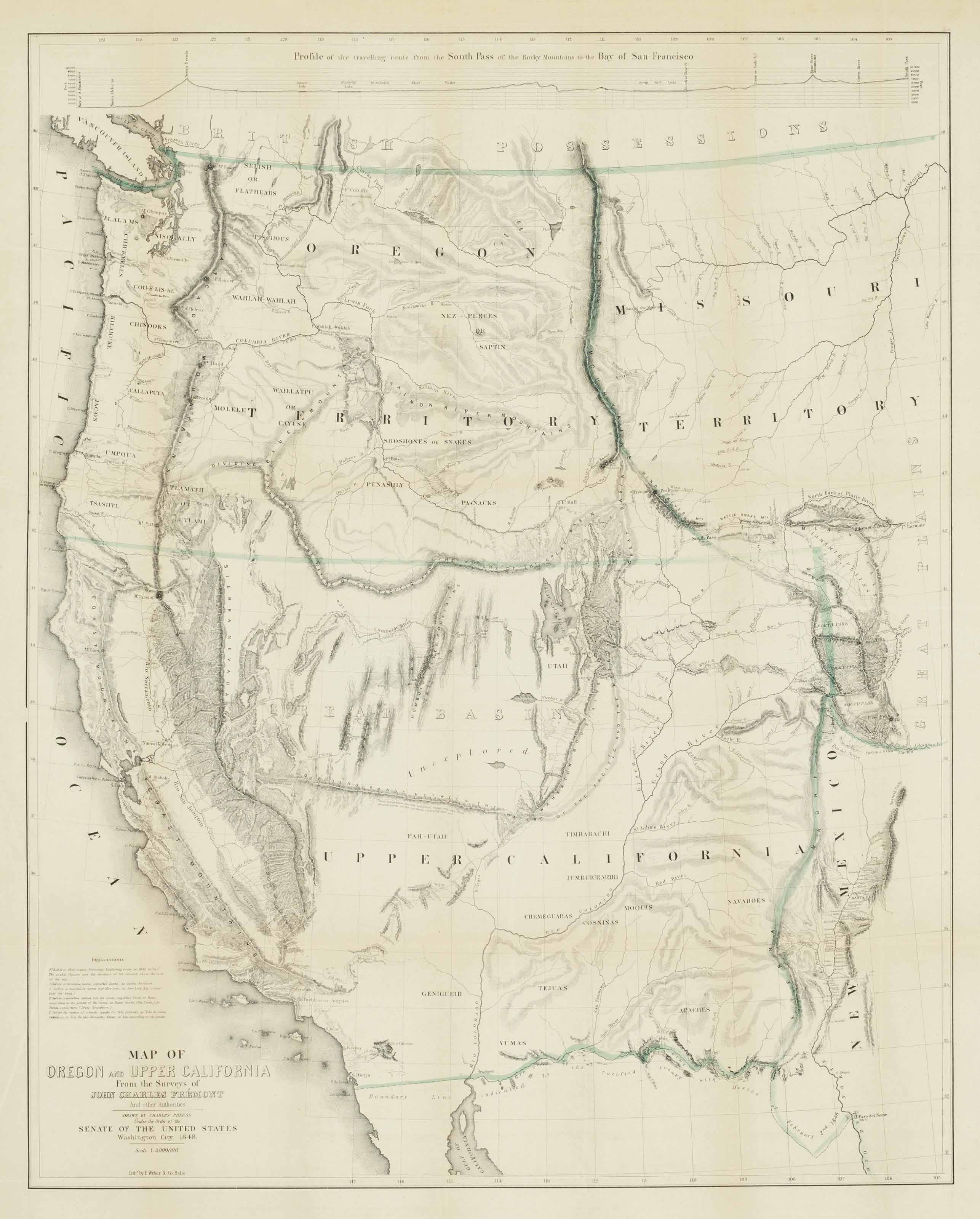 [19th CENTURY PACIFIC COAST EXPLORATION]. A group of approximately 20 maps, images approximately 