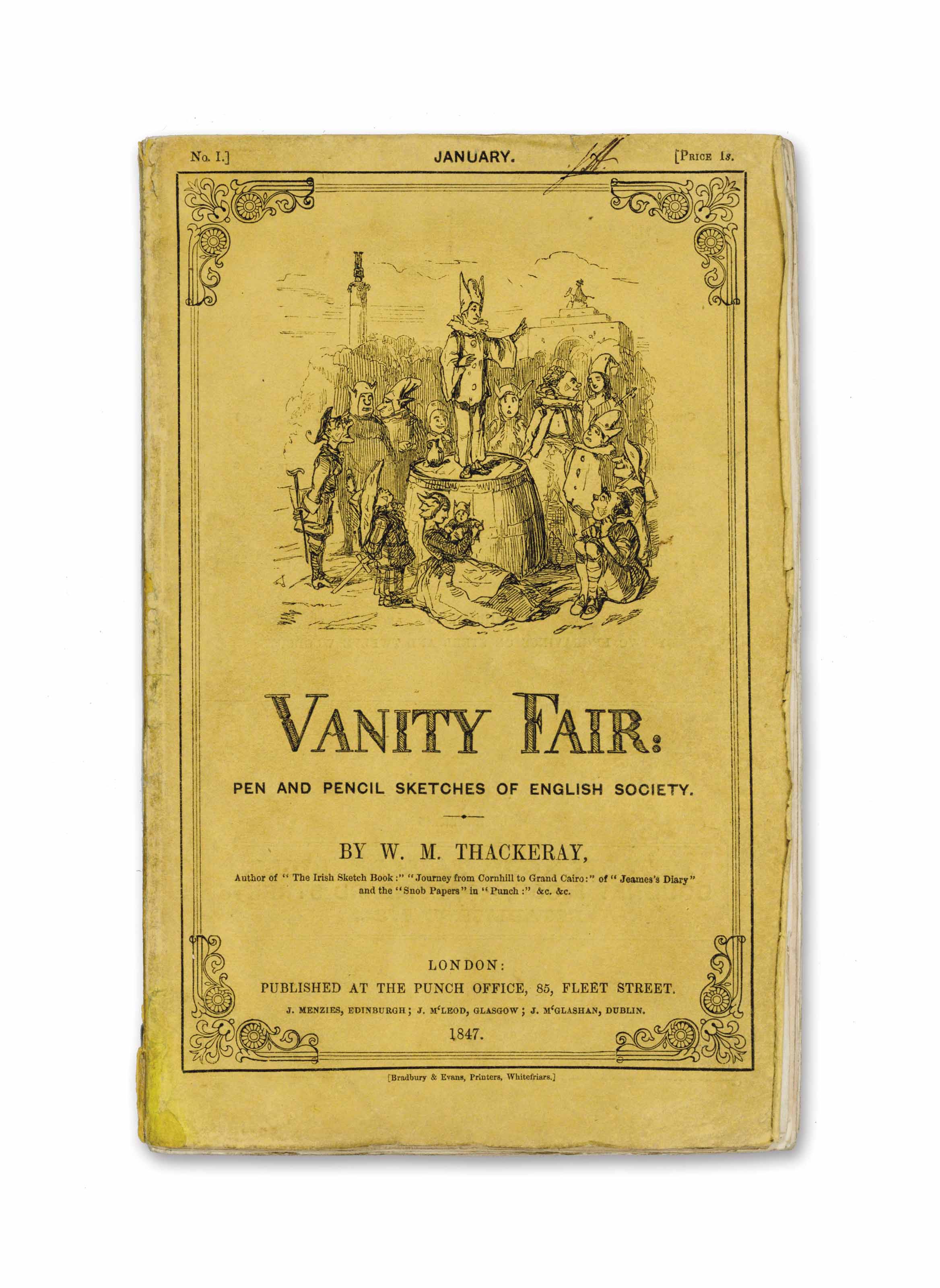 Thackeray William Makepeace 1811 1863 Vanity Fair A Novel Without A Hero London Bradbury And Evans January 1847 July 1848 Books Manuscripts Literary Christie S