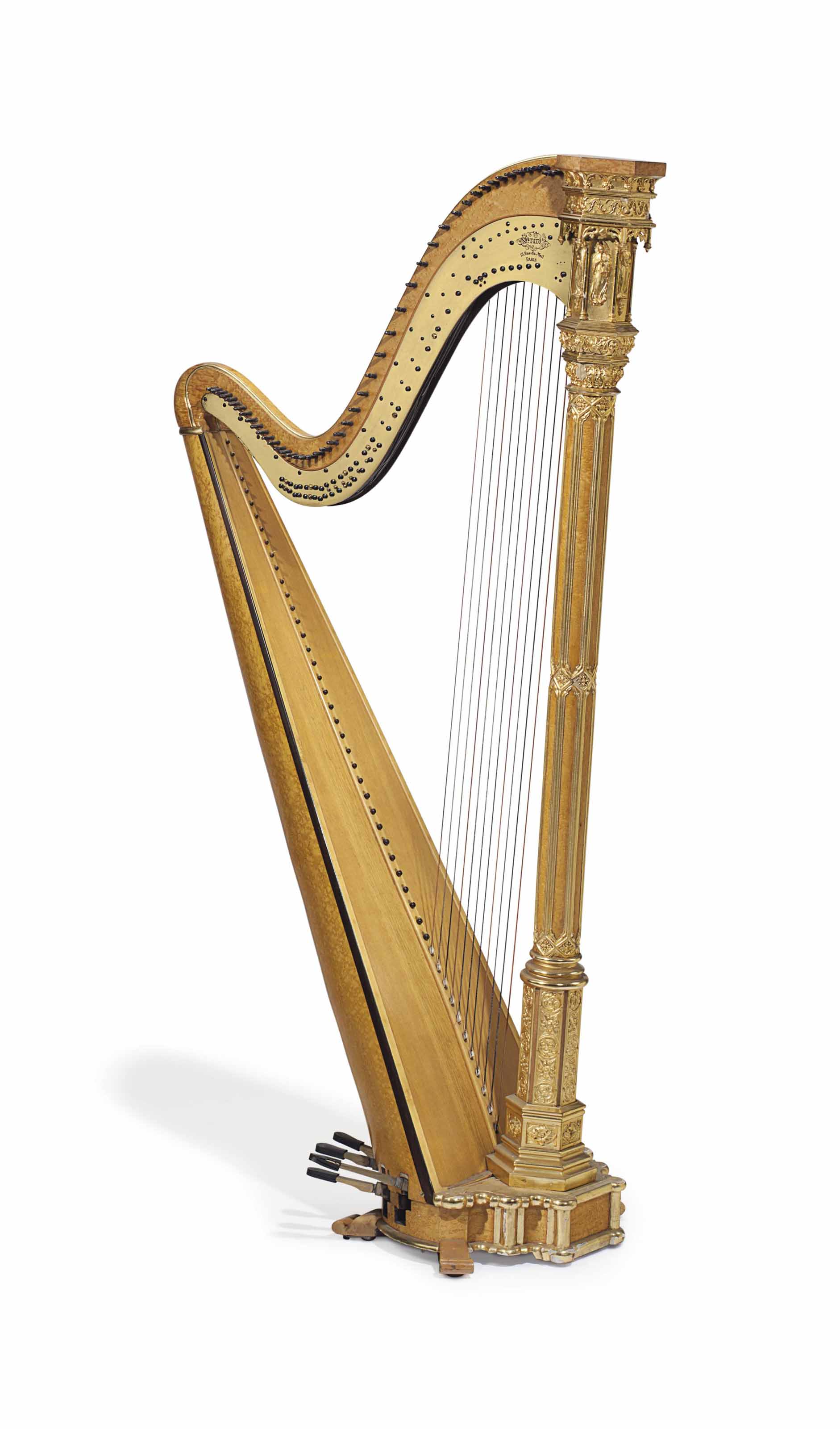 ERARD , A FORTYSEVEN STRING DOUBLE ACTION CONCERT HARP, GOTHIC STYLE